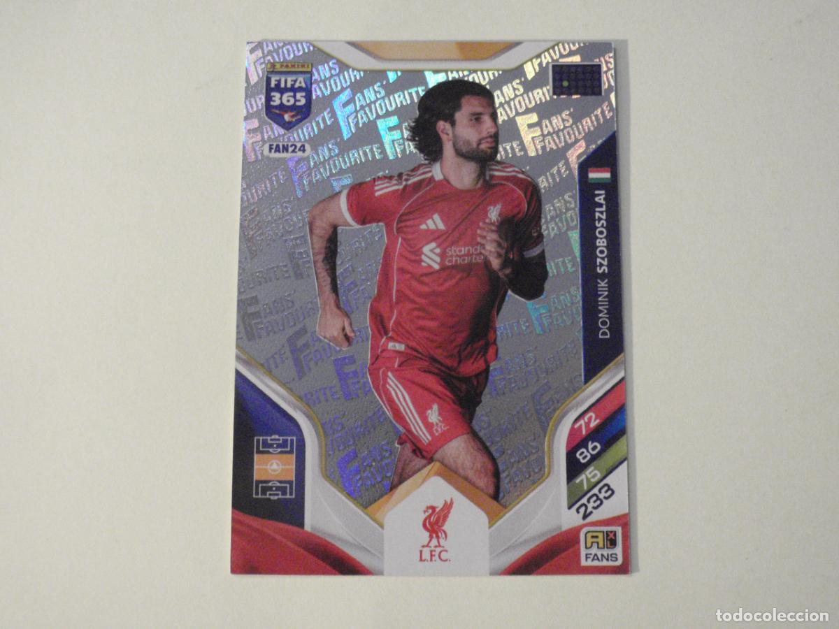 Cromos de f&uacute;tbol: Cromo FAN 24 SZOBOSZLAI Liverpool. Trading Card ADRENALYN XL FIFA 365. 2025 2026 PANINI 25 26