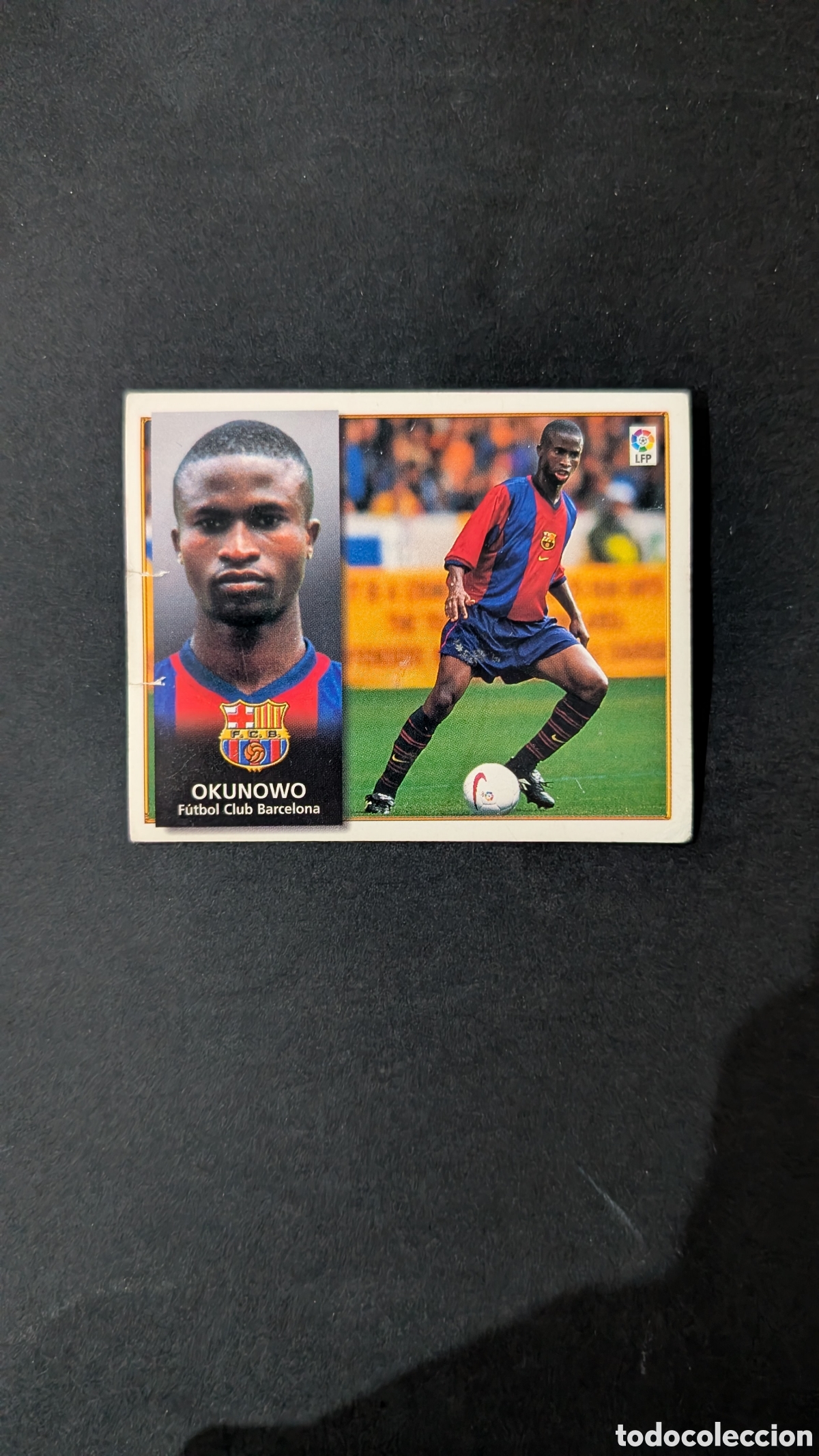 Cromos de f&uacute;tbol: OKUNOWO BARCELONA FICHAJE 28 LIGA ESTE 1998/99 98 99 NUNCA PEGADO TRASERA ESCRITA
