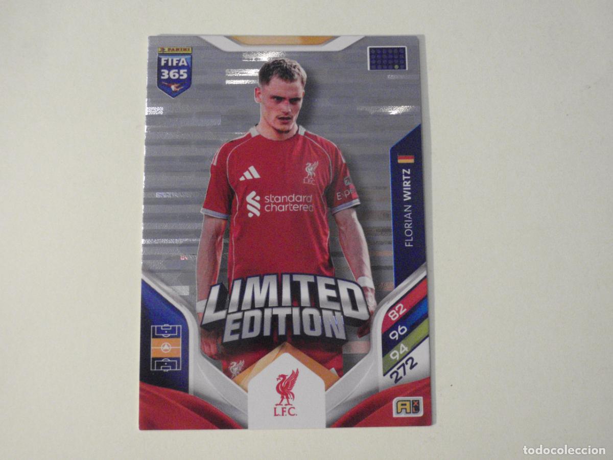 Cromos de f&uacute;tbol: Cromo WIRTZ Liverpool LIMITED EDITION. Trading Card ADRENALYN XL FIFA 365. 2025 2026 PANINI 25 26