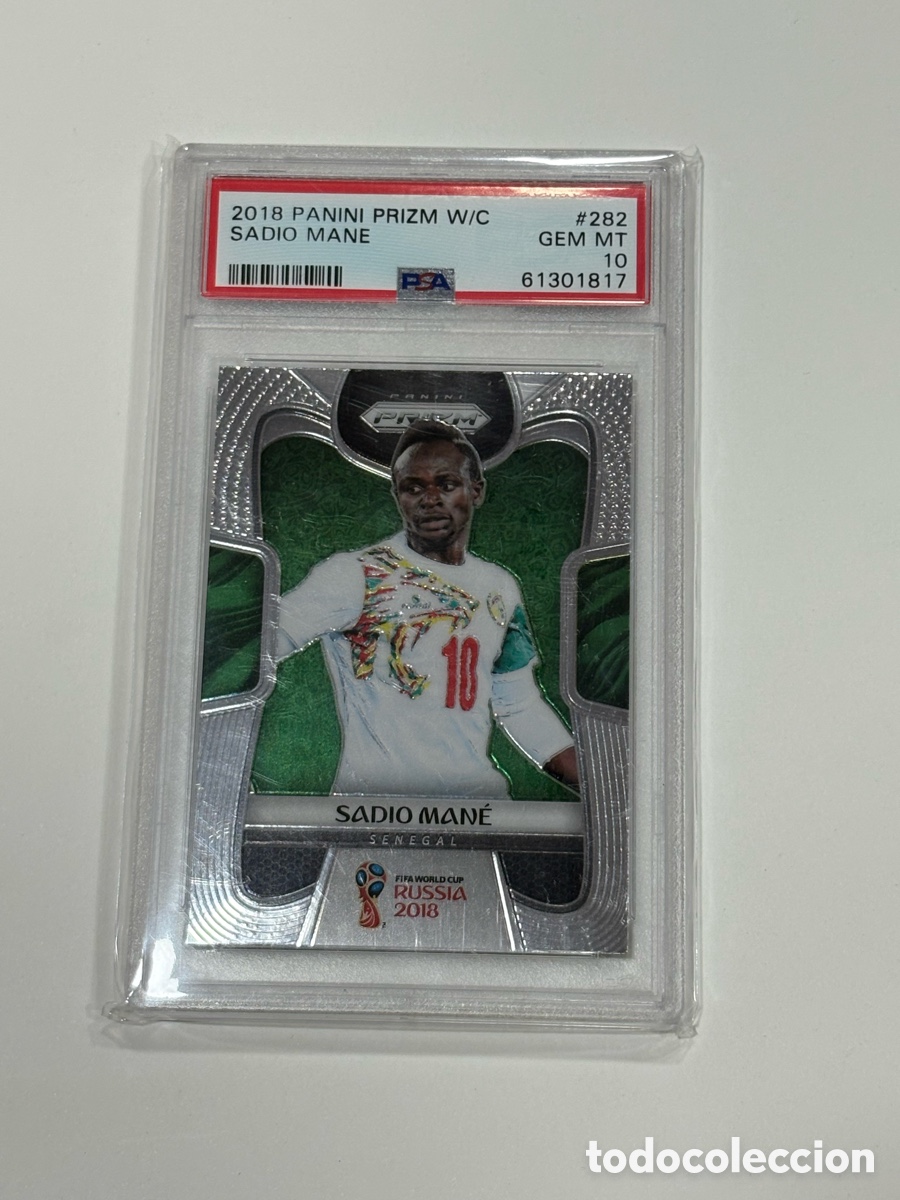 Cromos de f&uacute;tbol: PSA 10 Sadio Mane 282 Panini 2018 Prizm W/C Mundial Man&eacute;