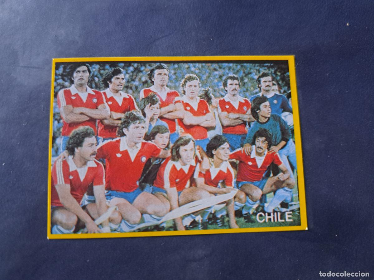 Cromos de f&uacute;tbol: FUTBOL EN ACCION DANONE MUNDIAL 82 N&ordm; 46 ALINEACION CHILE SIN PEGAR