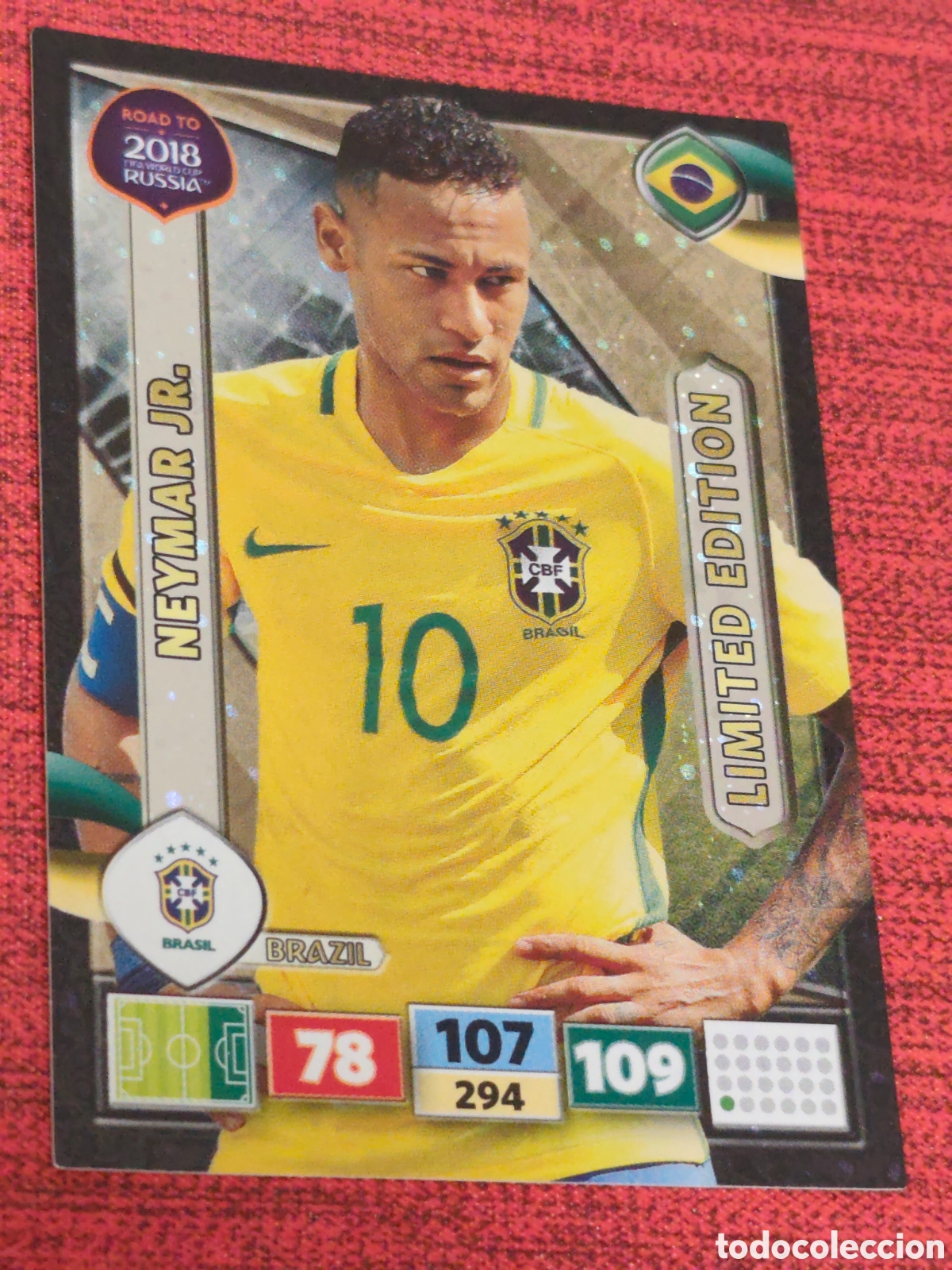 Cromos de f&uacute;tbol: LIMITED EDITION NEYMAR JR BRASIL ADRENALYN XL ROAD TO RUSSIA 2018