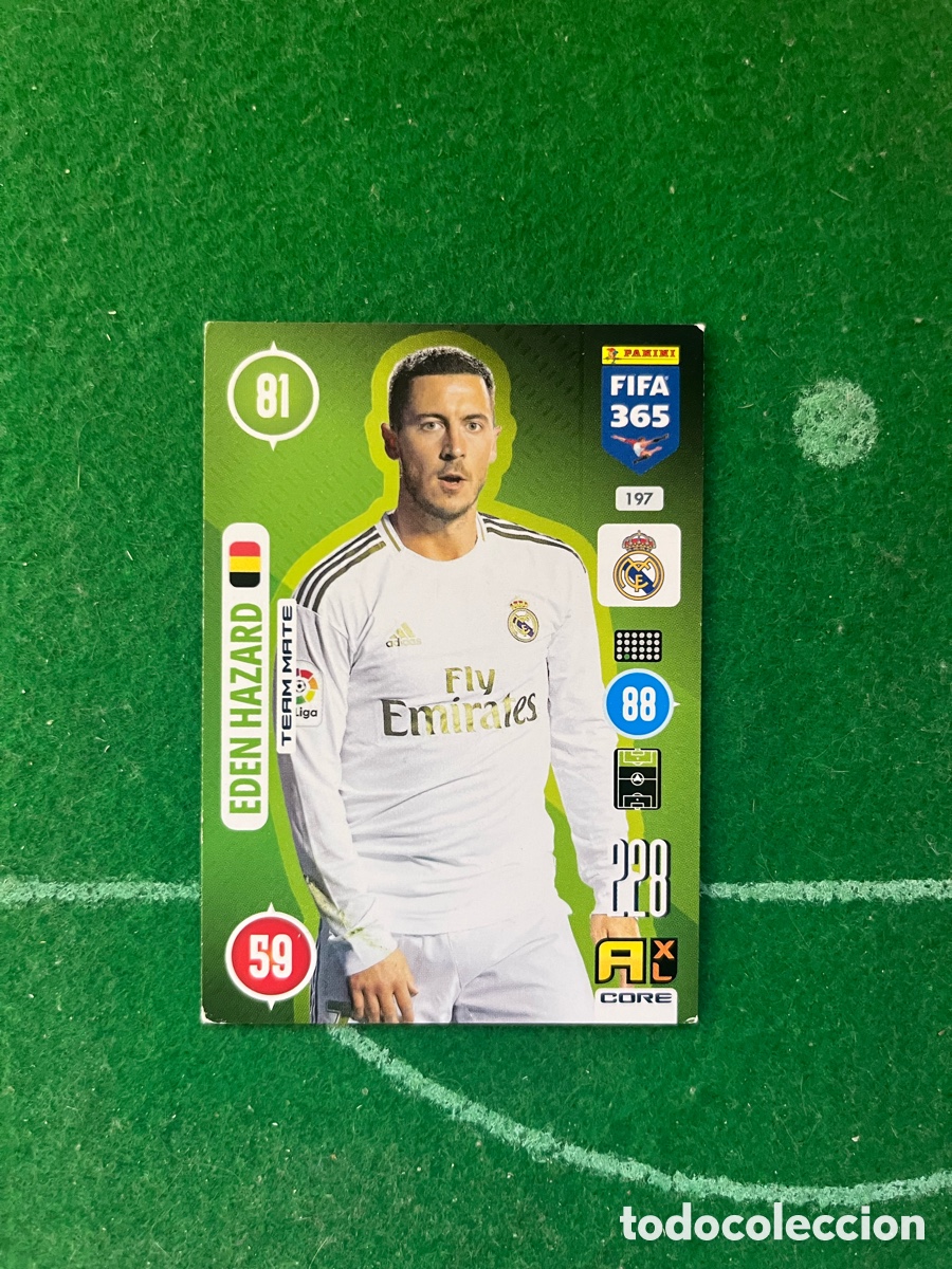 Cartes &agrave; collectionner de Football: 197 EDEN HAZARD REAL MADRID ADRENALYN FIFA 365 2020 2021 PANINI