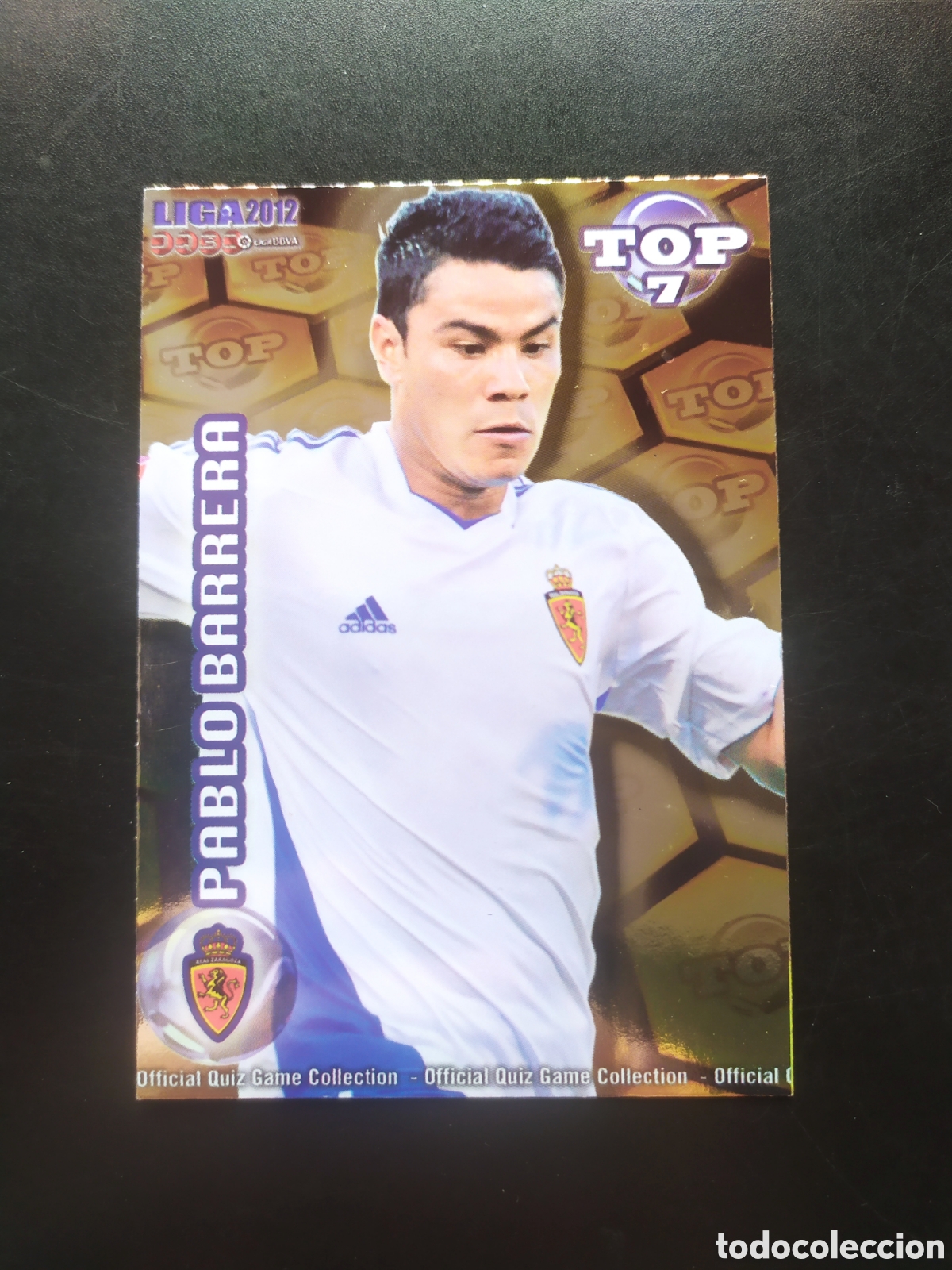 Cromos de f&uacute;tbol: Mundicromo fichas Liga 2011 2012 11 12 Barrera top brillo dorado n&deg; 602 Real Zaragoza