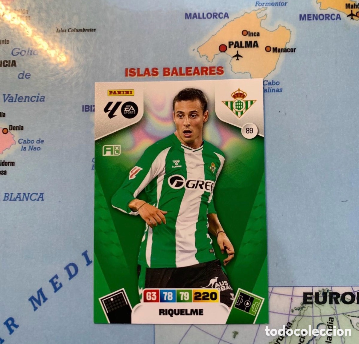 Football Stickers: Riquelme n&uacute;mero 89 del Betis cromo adrenalyn XL 25-26 2025-2026
