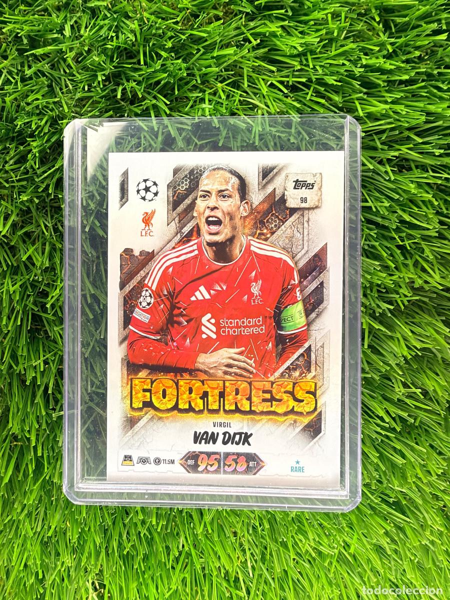 Cromos de f&uacute;tbol: N&ordm; 98 Virgil Van Dijk Fortress Liverpool Match Attax 26 27