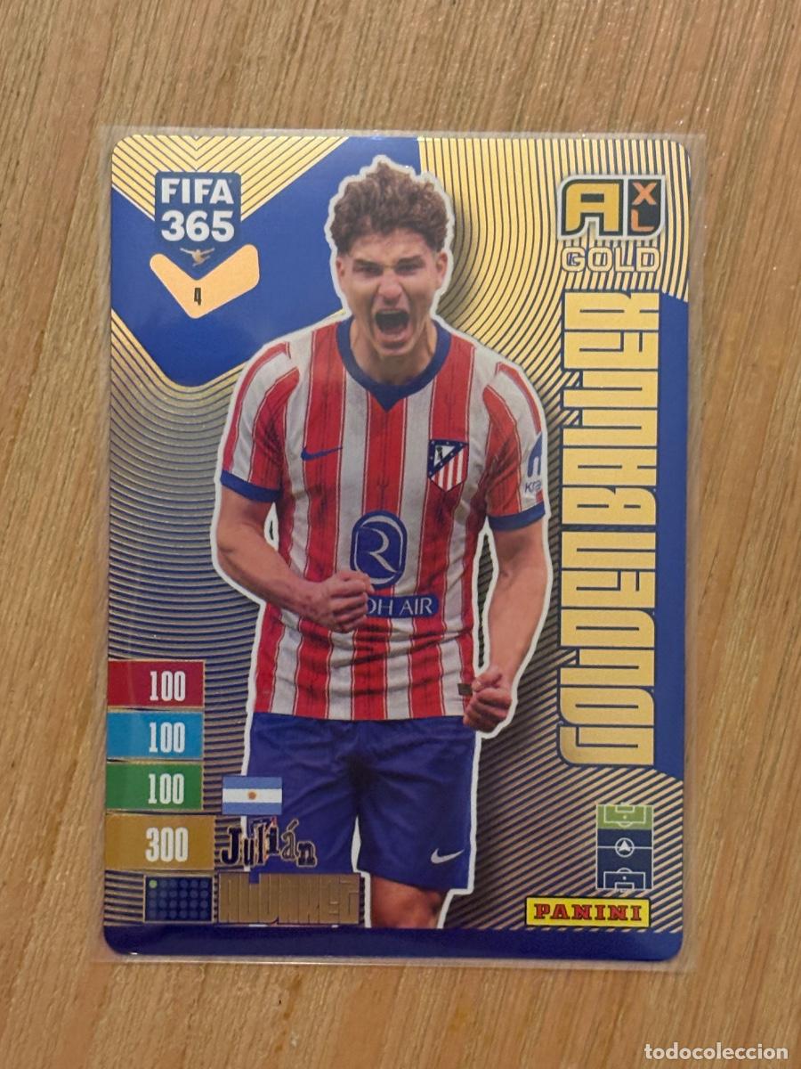 Cromos de f&uacute;tbol: CROMO GOLDEN BALLER N 4 JULIAN &Aacute;LVAREZ FIFA 365 PANINI 2027 C&Oacute;DIGO SIN ACTIVAR BALONES DE ORO