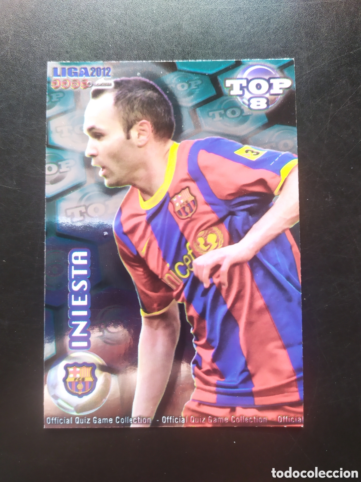 Mundicromo fichas Liga 2011 2012 11 12 Iniesta top brillo azul n° 604 Barcelona