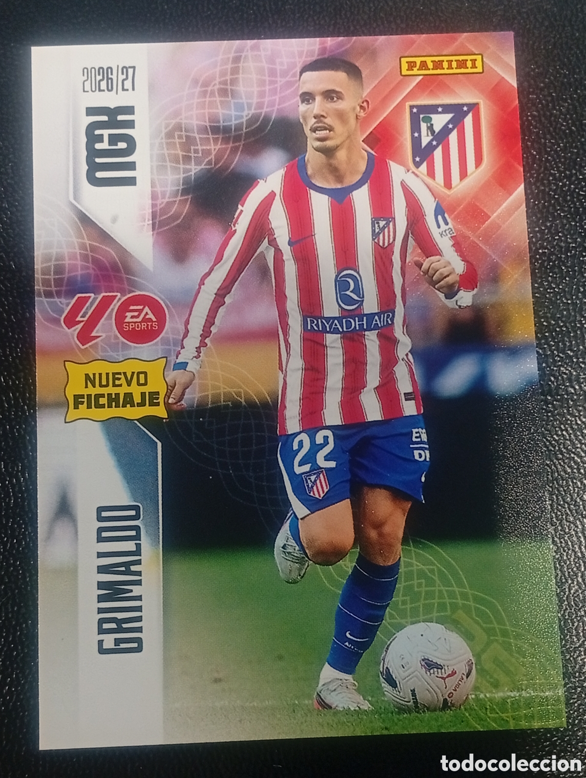 Cromos de f&uacute;tbol: 459 nuevo fichaje GRIMALDO ATL&Eacute;TICO DE MADRID MEGACRACKS 2026 2027 26 27 CROMOS CARDS PANINI