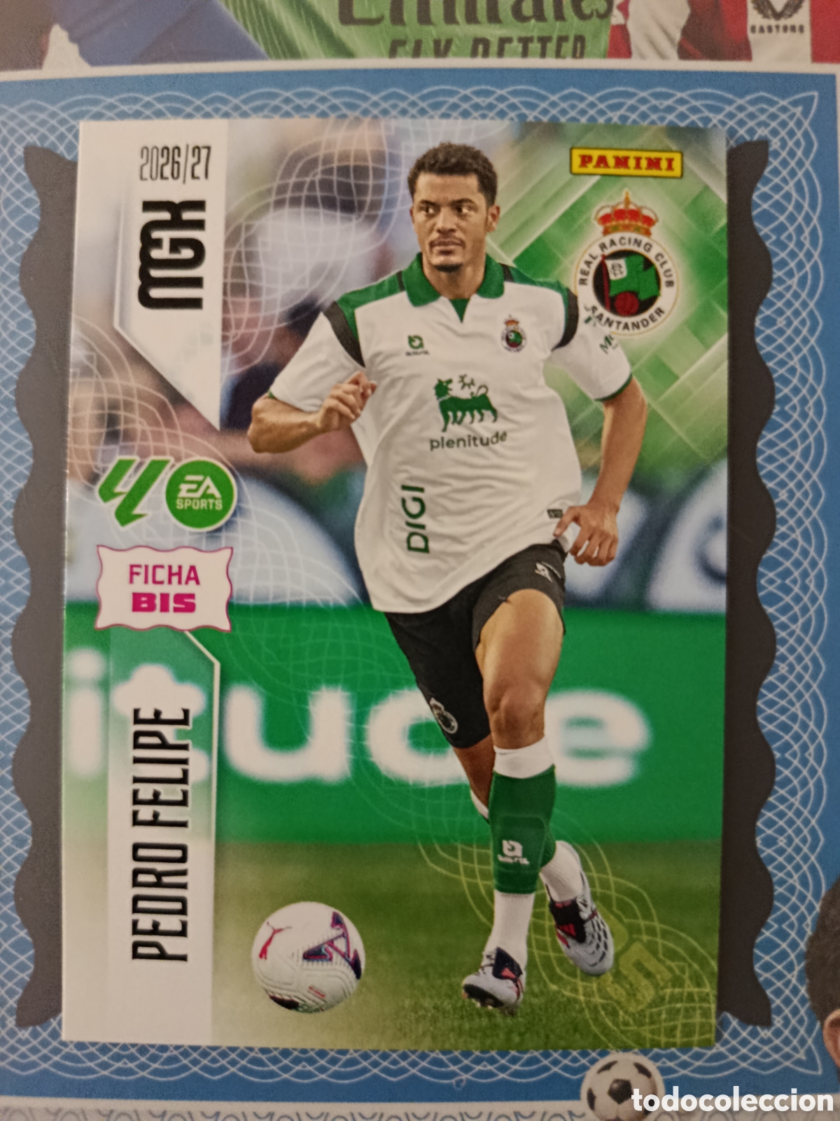 Cromos de f&uacute;tbol: MEGACRACKS 2026 2027 26 27 - PANINI - N&ordm; 277 BIS PEDRO FELIPE RACING DE SANTANDER FICHA BIS