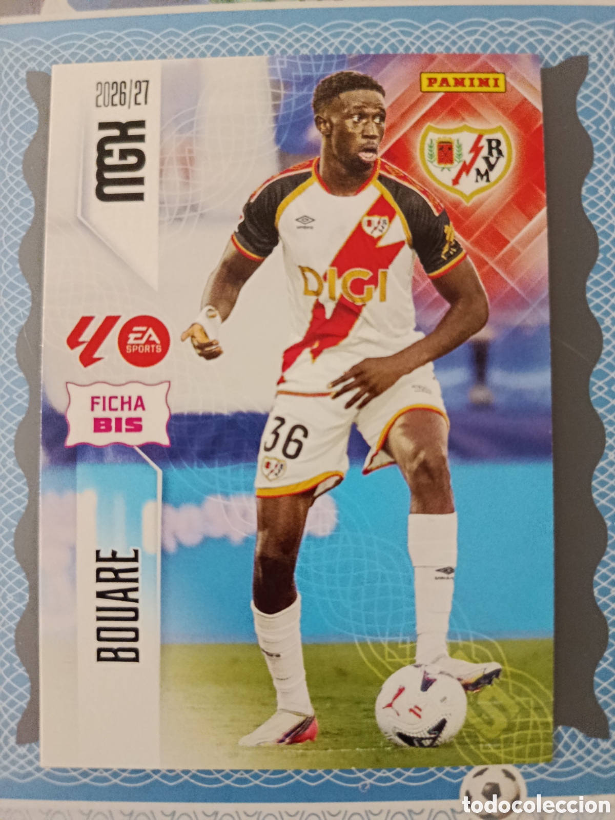 Cromos de f&uacute;tbol: MEGACRACKS 2026 2027 26 27 - PANINI - N&ordm; 298 BIS BOUARE RAYO VALLECANO FICHA BIS