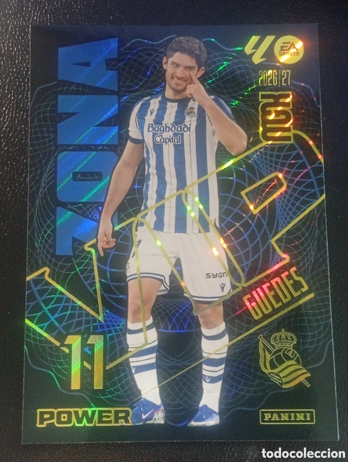 Cromos de f&uacute;tbol: 395p zona vip power GUEDES REAL SOCIEDAD MEGACRACKS 2026 2027 26 27 CARDS PANINI paralela 395 p