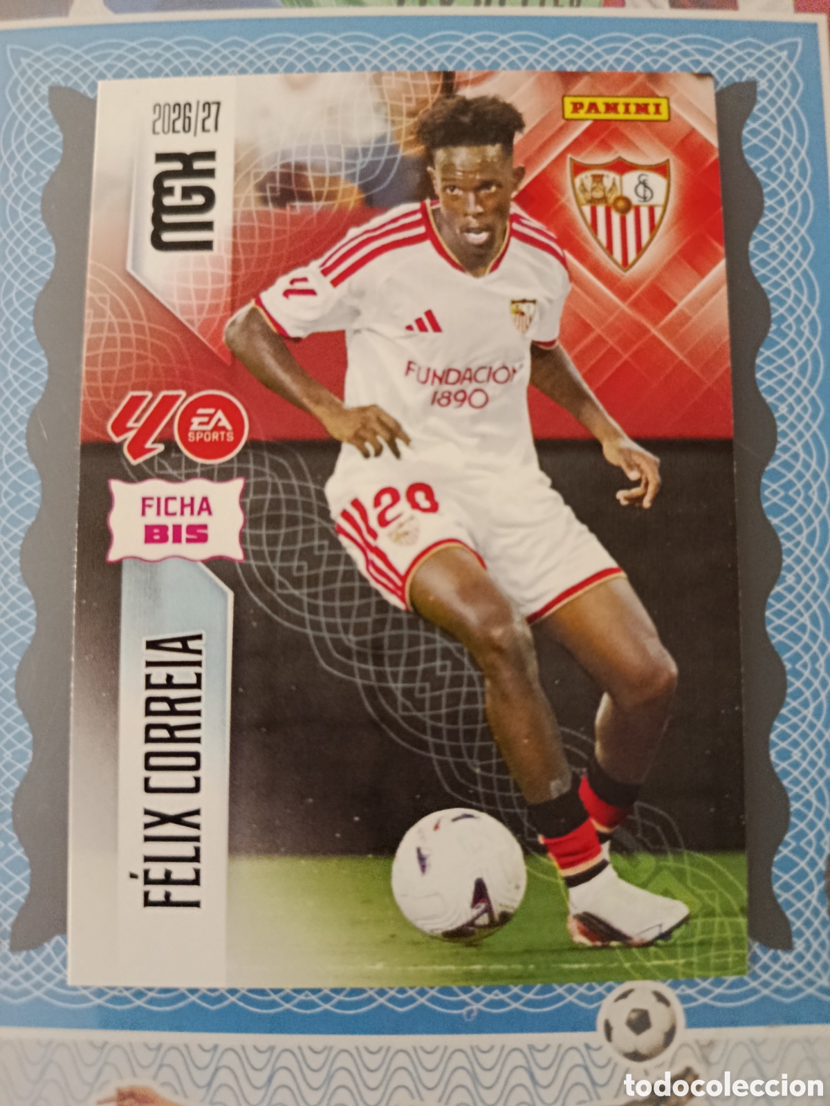 Cromos de f&uacute;tbol: MEGACRACKS 2026 2027 26 27 - PANINI - N&ordm; 339 BIS F&Eacute;LIX CORREIA SEVILLA FICHA BIS