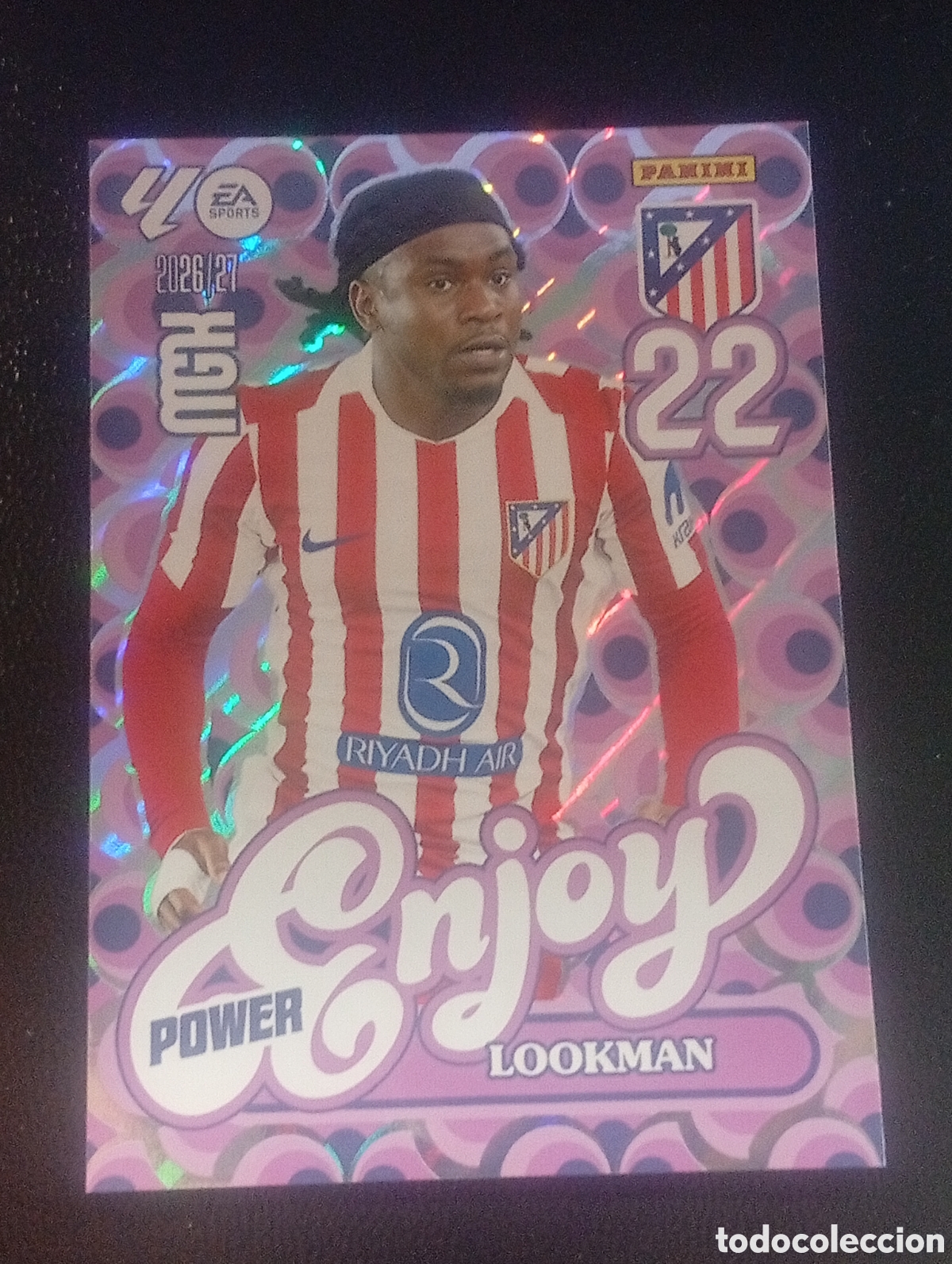 Cromos de f&uacute;tbol: 385p enjoy power LOOKMAN ATLETICO DE MADRID MEGACRACKS 2026 2027 26 27 CARDS PANINI paralela 385 P
