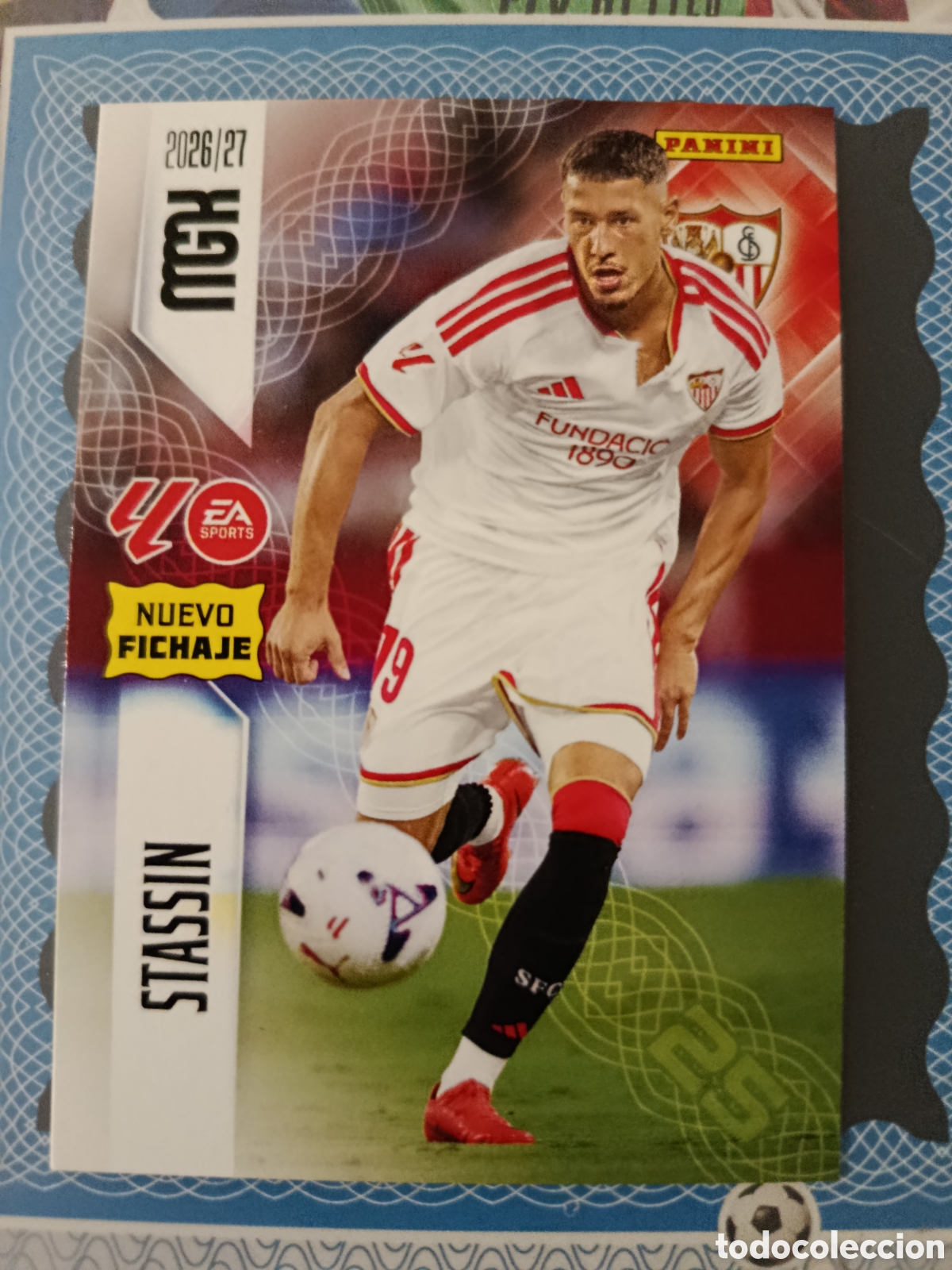 Cromos de f&uacute;tbol: MEGACRACKS 2026 2027 26 27 - PANINI - N&ordm; 498 STASSIN SEVILLA NUEVA FICHA