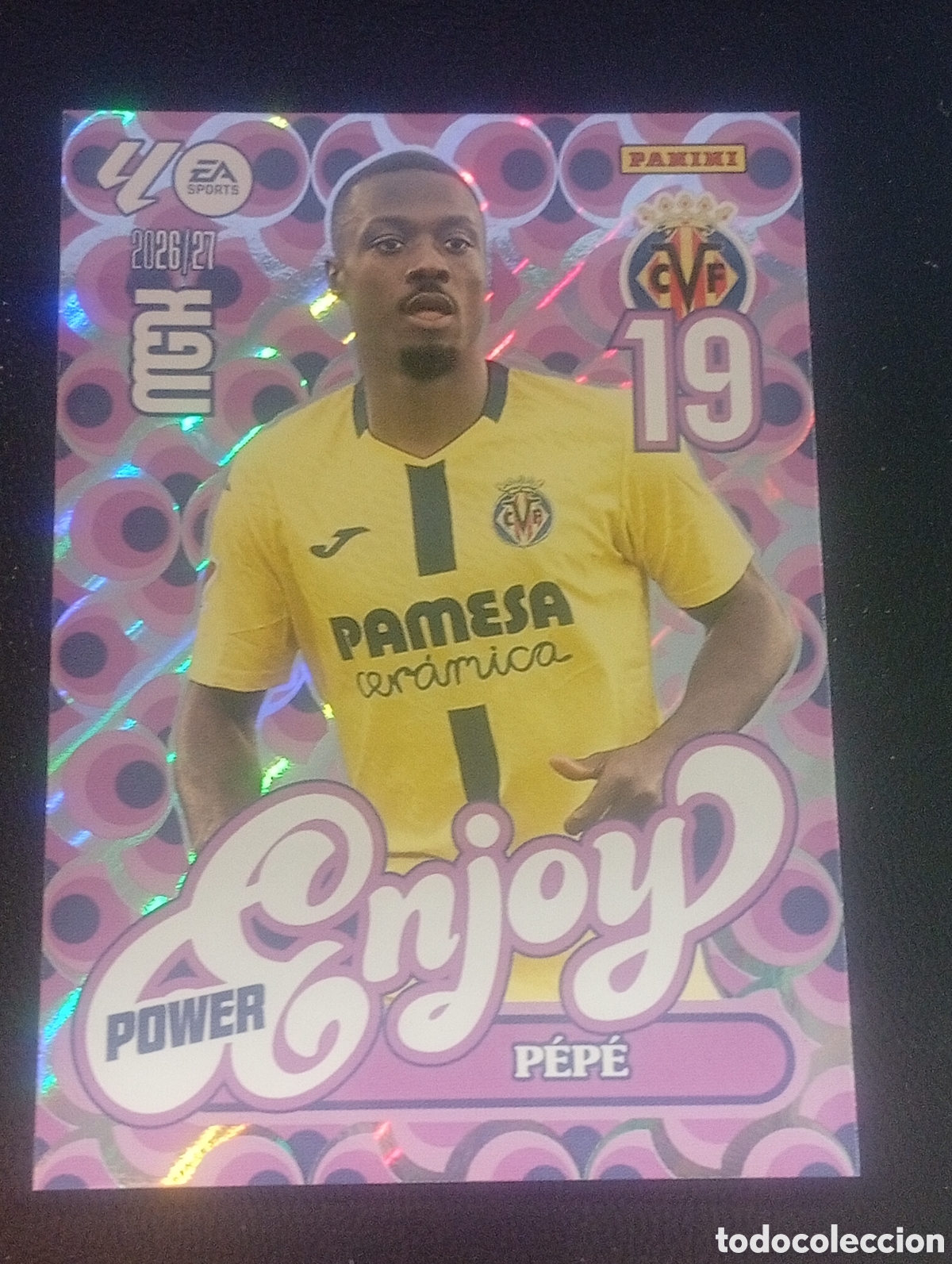 Cromos de f&uacute;tbol: 386p enjoy power PEPE VILLAREAL MEGACRACKS 2026 2027 26 27 CARDS PANINI paralela 386 P
