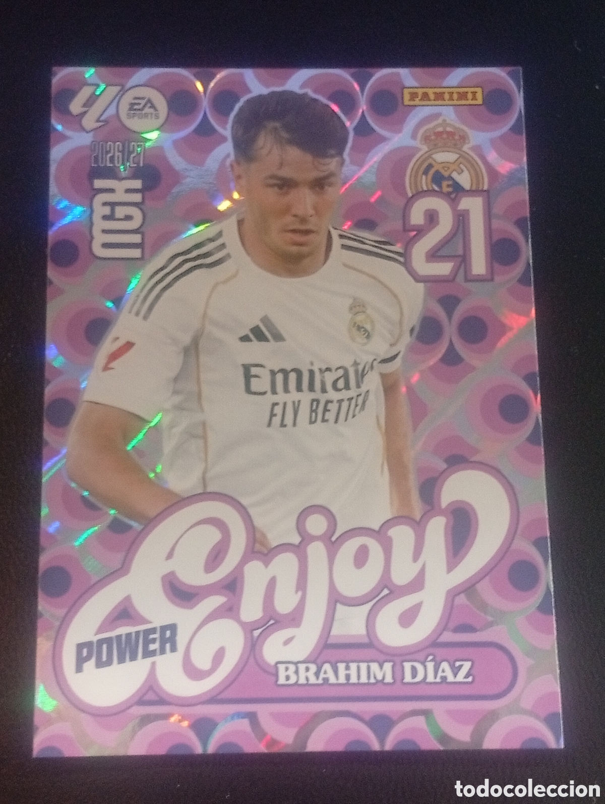 Cromos de f&uacute;tbol: 380p enjoy power BRAHIM DIAZ REAL MADRID MEGACRACKS 2026 2027 26 27 CARDS PANINI paralela 380 P
