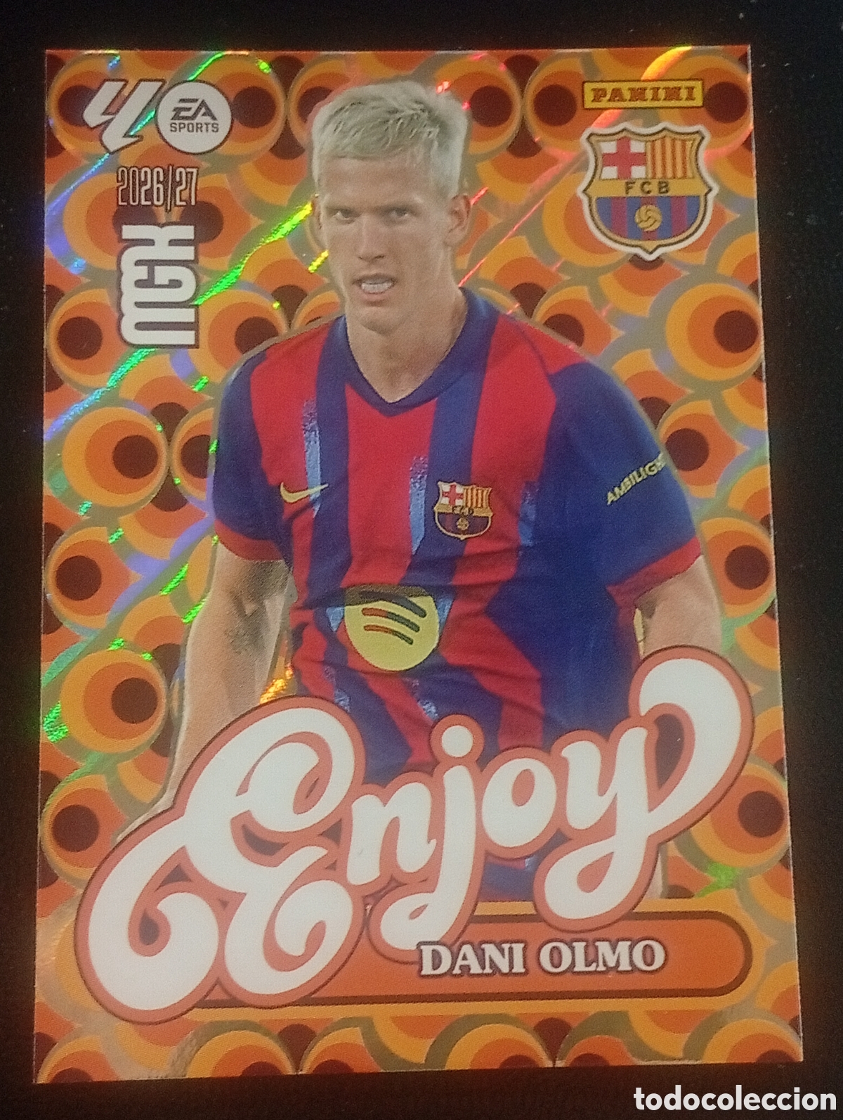 Cromos de f&uacute;tbol: 381 enjoy DANI OLMO BARCELONA MEGACRACKS 2026 2027 26 27 CARDS PANINI
