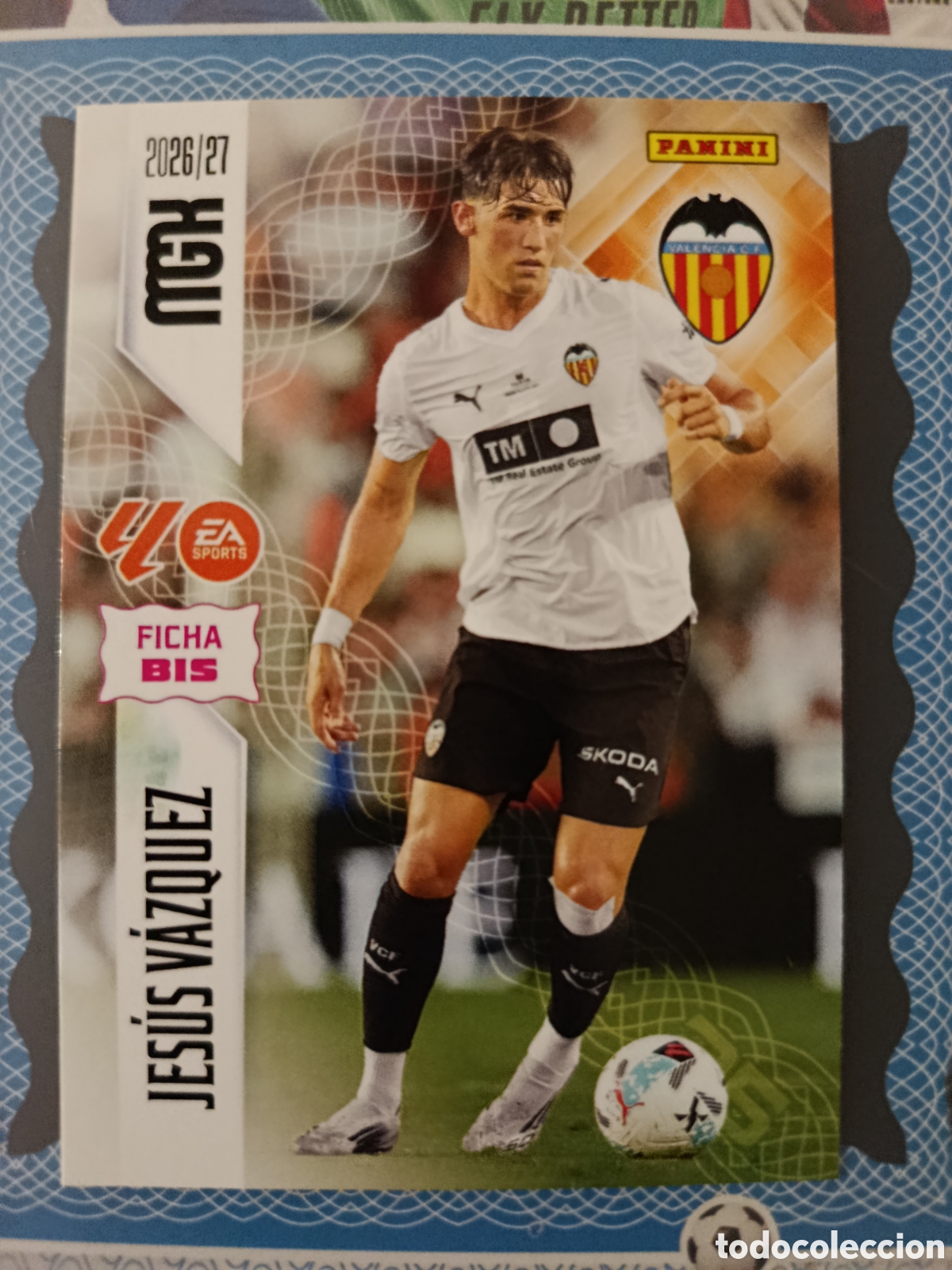 Cromos de f&uacute;tbol: MEGACRACKS 2026 2027 26 27 - PANINI - N&ordm; 351 JES&Uacute;S V&Aacute;ZQUEZ VALENCIA FICHA BIS