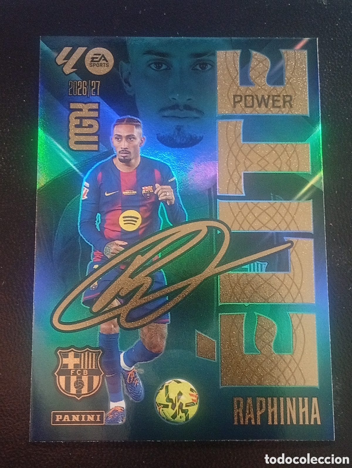 Cromos de f&uacute;tbol: 16p elite power RAPHINHA BARCELONA MEGACRACKS 2026 2027 26 27 CARDS PANINI PARALELA 16 P
