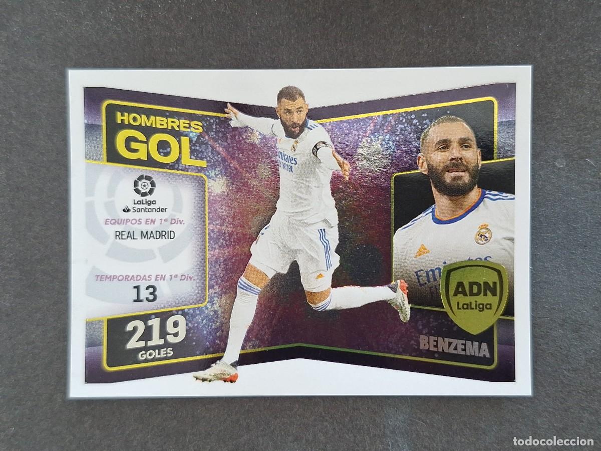 Cromos de f&uacute;tbol: L2 BENZEMA REAL MADRID ADN HOMBRES GOL LIGA ESTE 2022 2023 22 23 NUNCA PEGADO SIN PEGAR