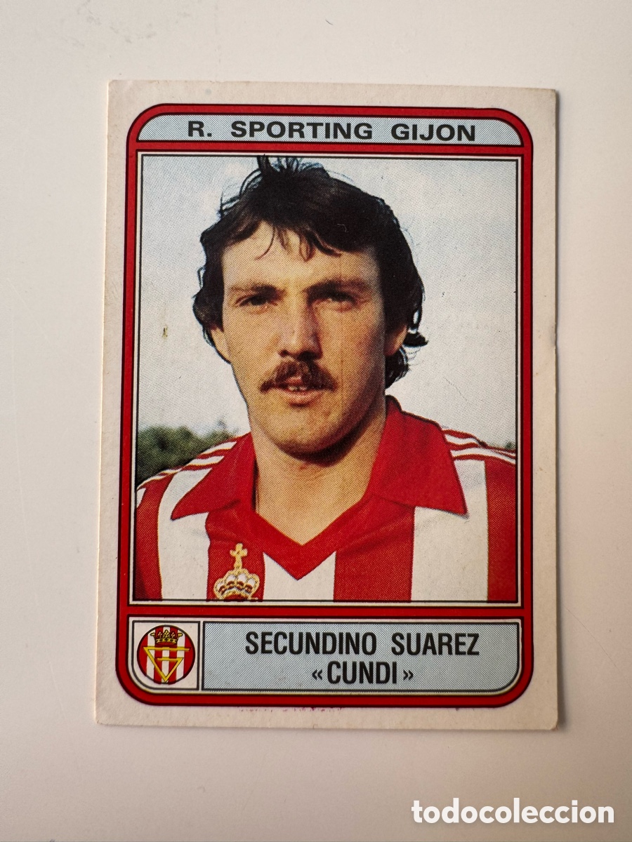 Cromos de f&uacute;tbol: Figurine Panini Futbol 81 - 82 1981 1982 R. Sporting Gijon &ndash; N&ordm; 141 &ndash; SECUNDINO SUAREZ &laquo;CUNDI &raquo;