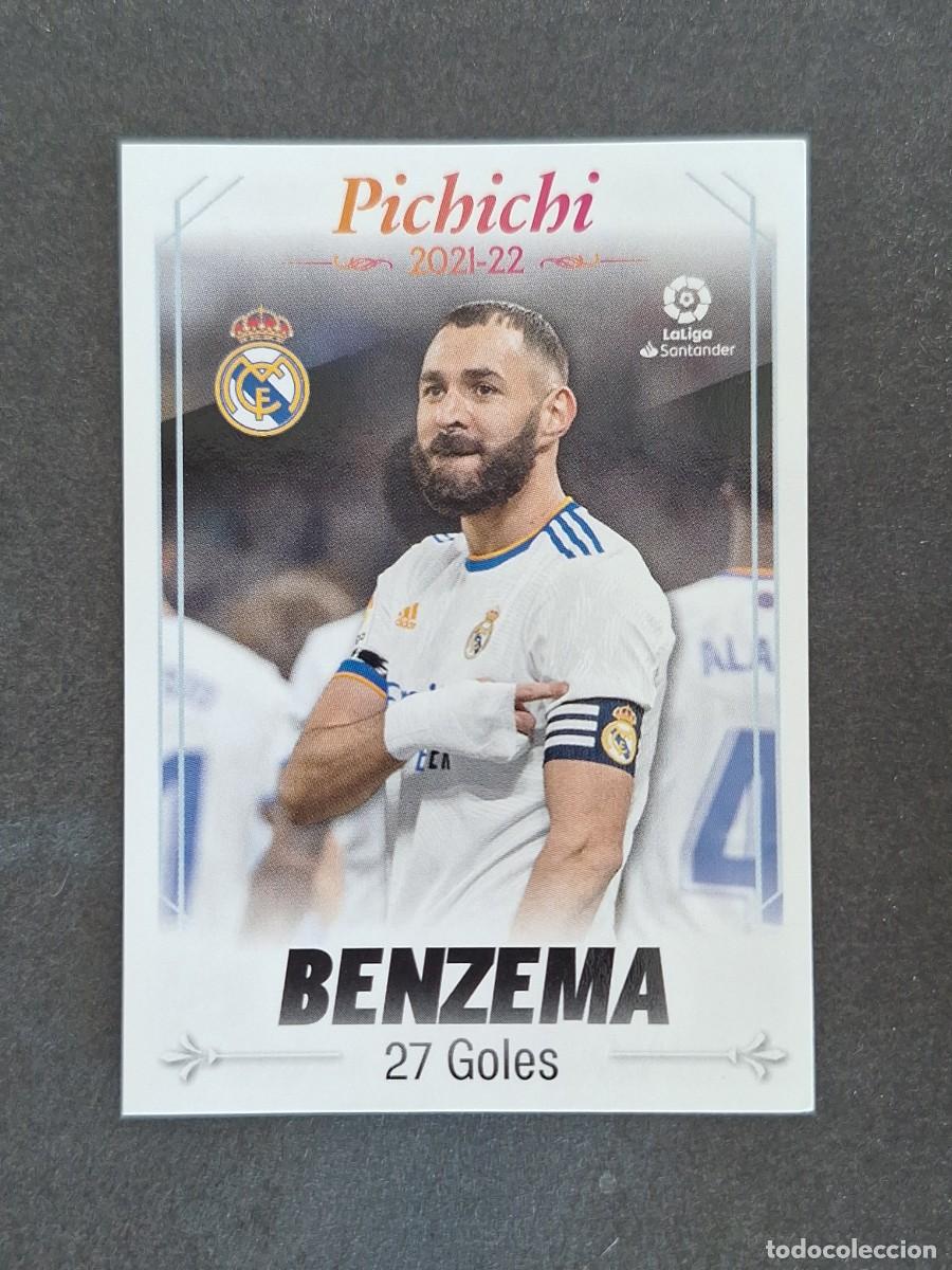 Cromos de f&uacute;tbol: L2 BENZEMA REAL MADRID PICHICHI CUADRO DE HONOR LIGA ESTE 2022 2023 22 23 NUNCA PEGADO SIN PEGAR