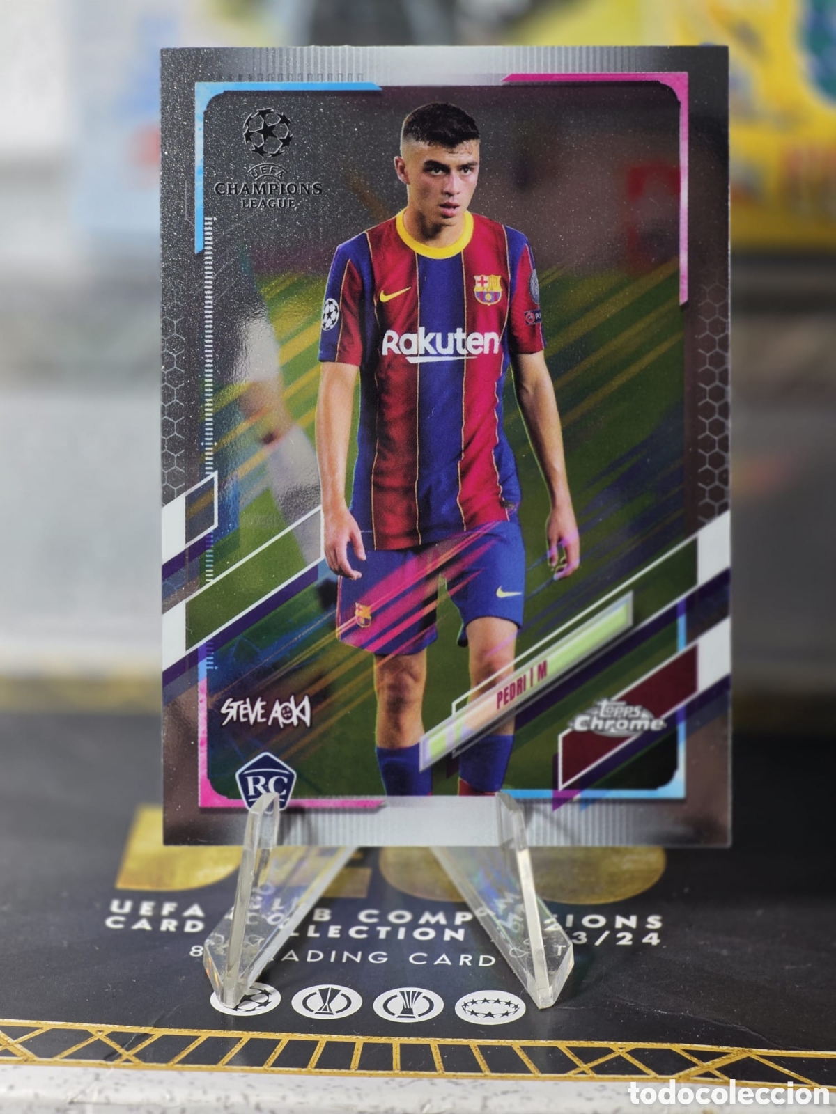 Cromos de f&uacute;tbol: Pedri RC Topps Chrome by Aoki 2020/2021 Rookie Card