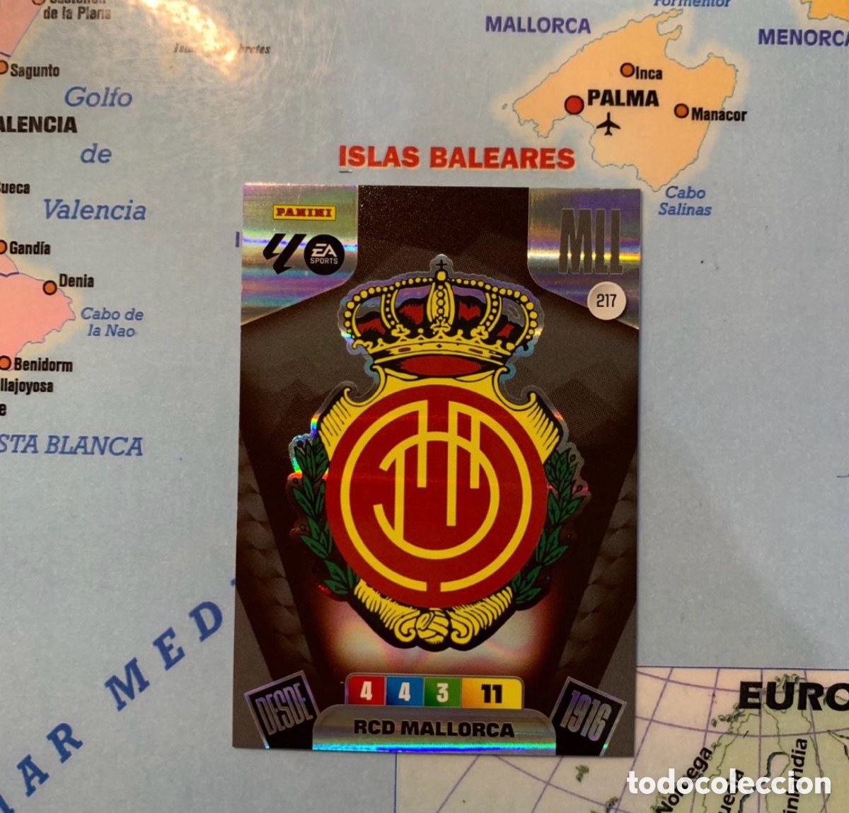 Fu&szlig;ball-Sticker: Escudo del Mallorca n&uacute;mero 217 cromo adrenalyn XL 25-26 2025-2026