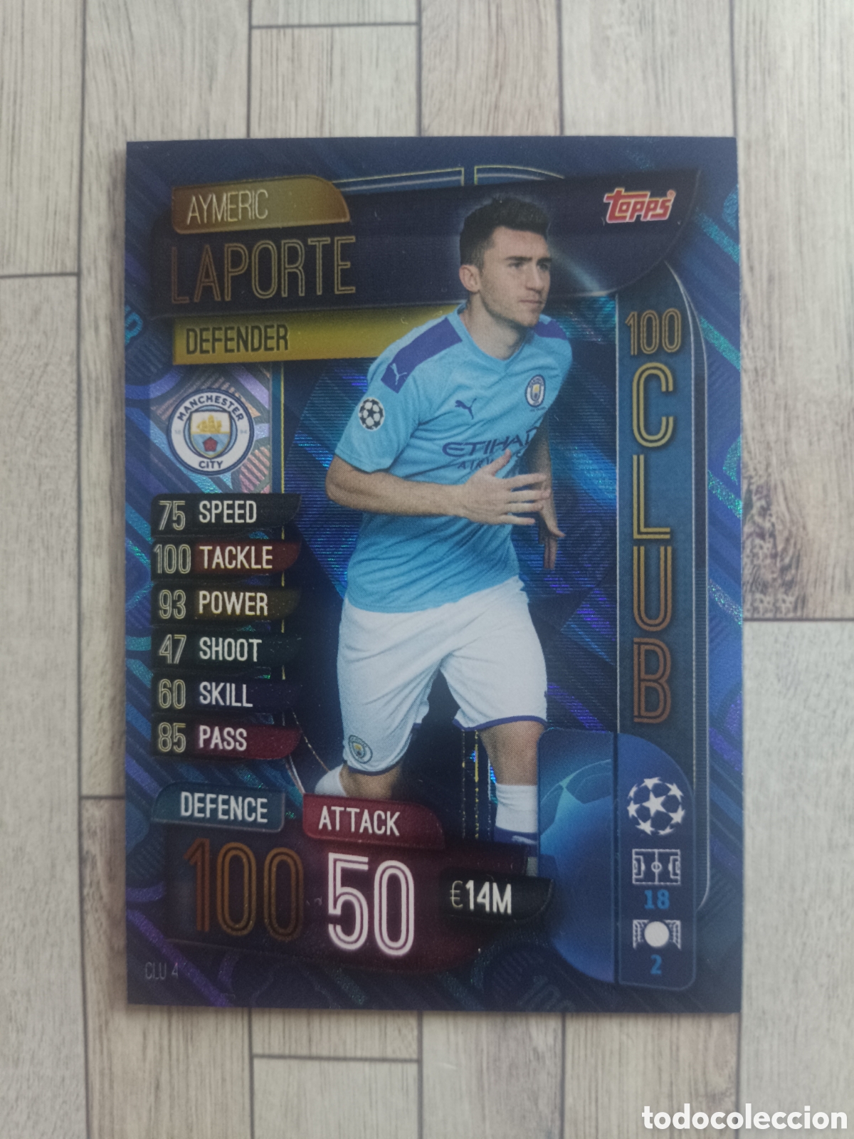Cartes &agrave; collectionner de Football: CLU 4 LAPORTE MANCHESTER CITY 100 CLUB CHAMPIONS MATCH ATTAX 2019 2029 TOPPS 19 20