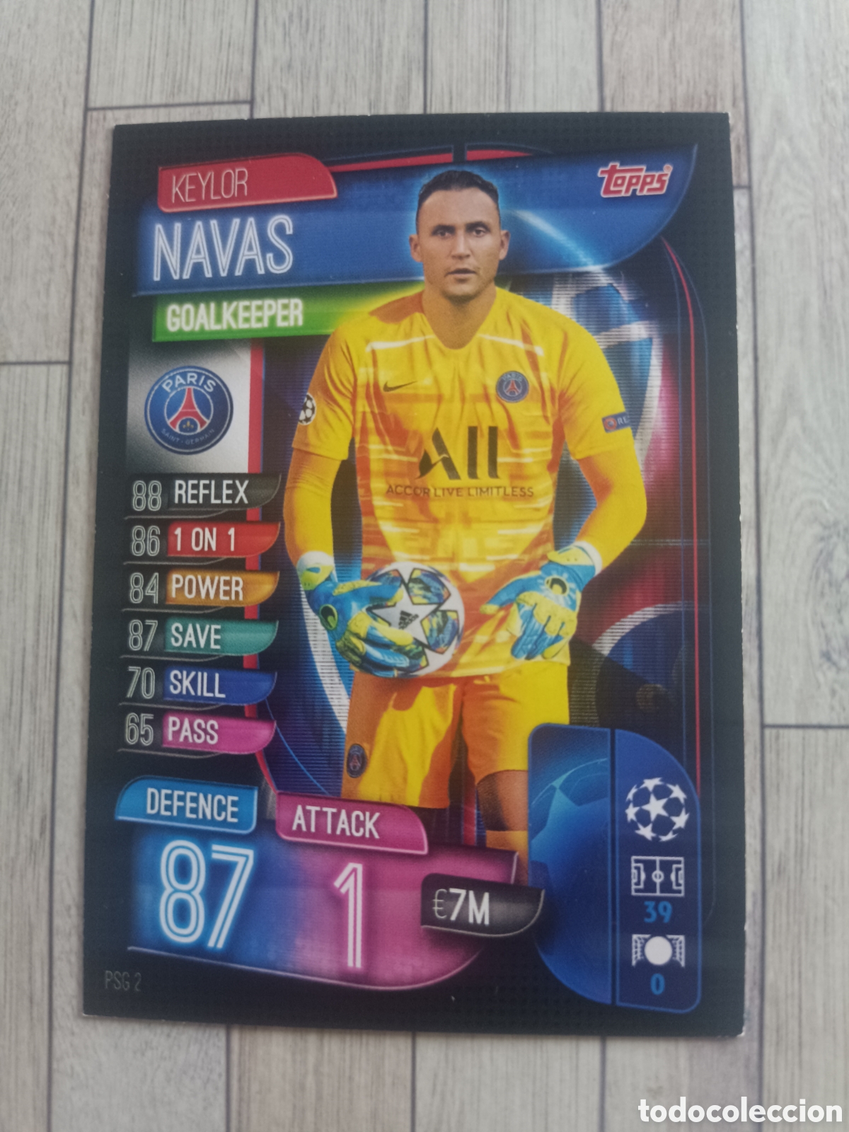Cromos de f&uacute;tbol: PSG2 KEYLOR NAVAS PARIS SAINT-GERMAIN MATCH ATTAX UEFA CHAMPIONS LEAGUE 2019 2020 TOPPS 19 20