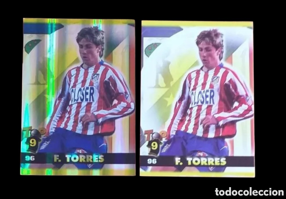 Cromos de f&uacute;tbol: # 96 FERNANDO TORRES (ATLETICO DE MADRID) MATE + BRILLO , MUNDICROMO TOP LIGA 2004 2005