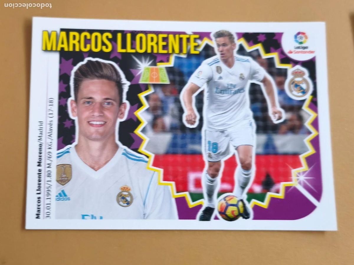 Cromos de f&uacute;tbol: marcos llorente, 2018 19 coloca