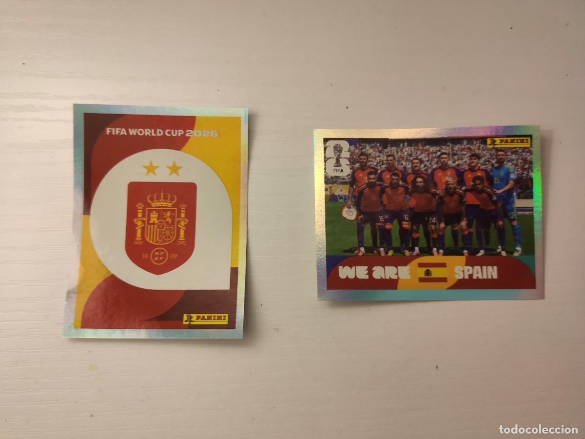 Cromos de f&uacute;tbol: Lote 2 cromos conmemorativos Mundial 2026 Espa&ntilde;a