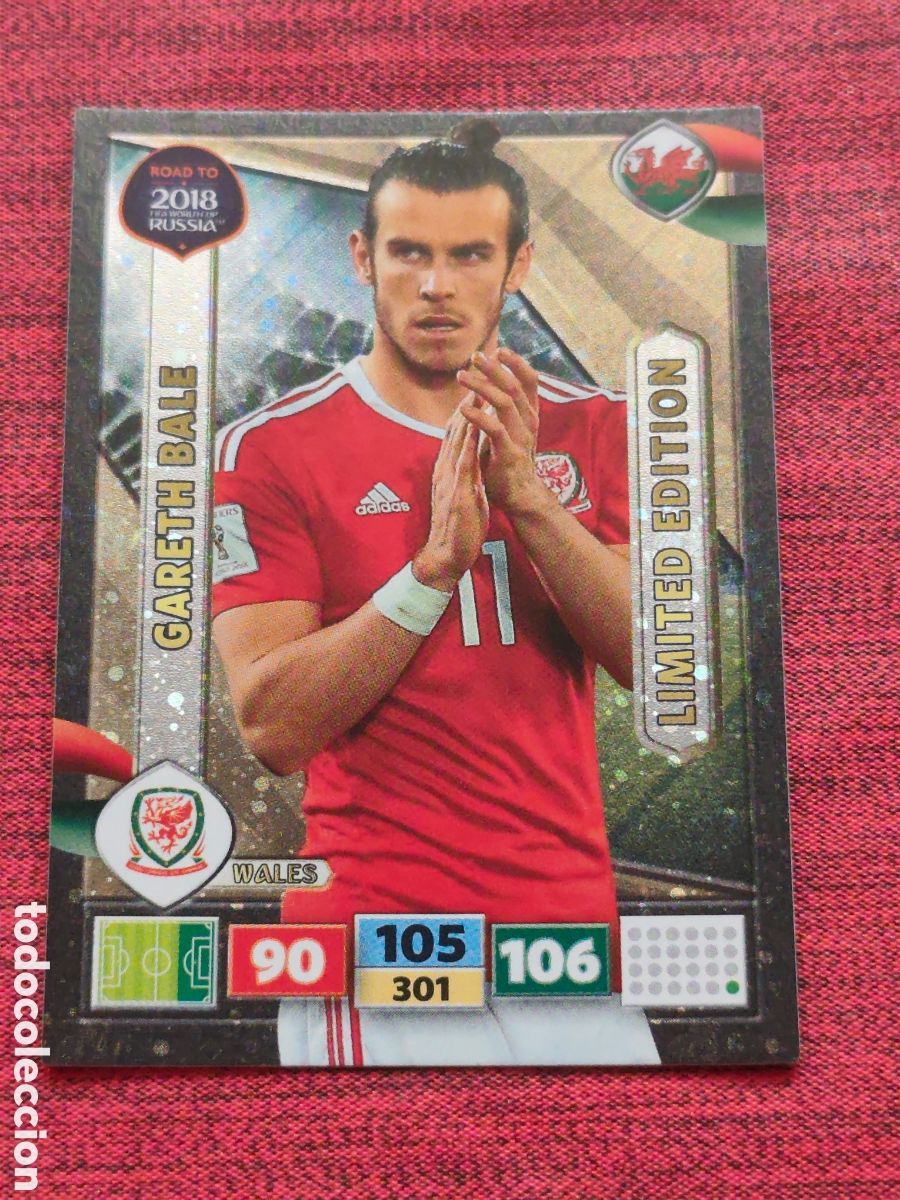 Cromos de f&uacute;tbol: LIMITED EDITION GARETH BALE GALES ADRENALYN XL ROAD TO RUSSIA 2018