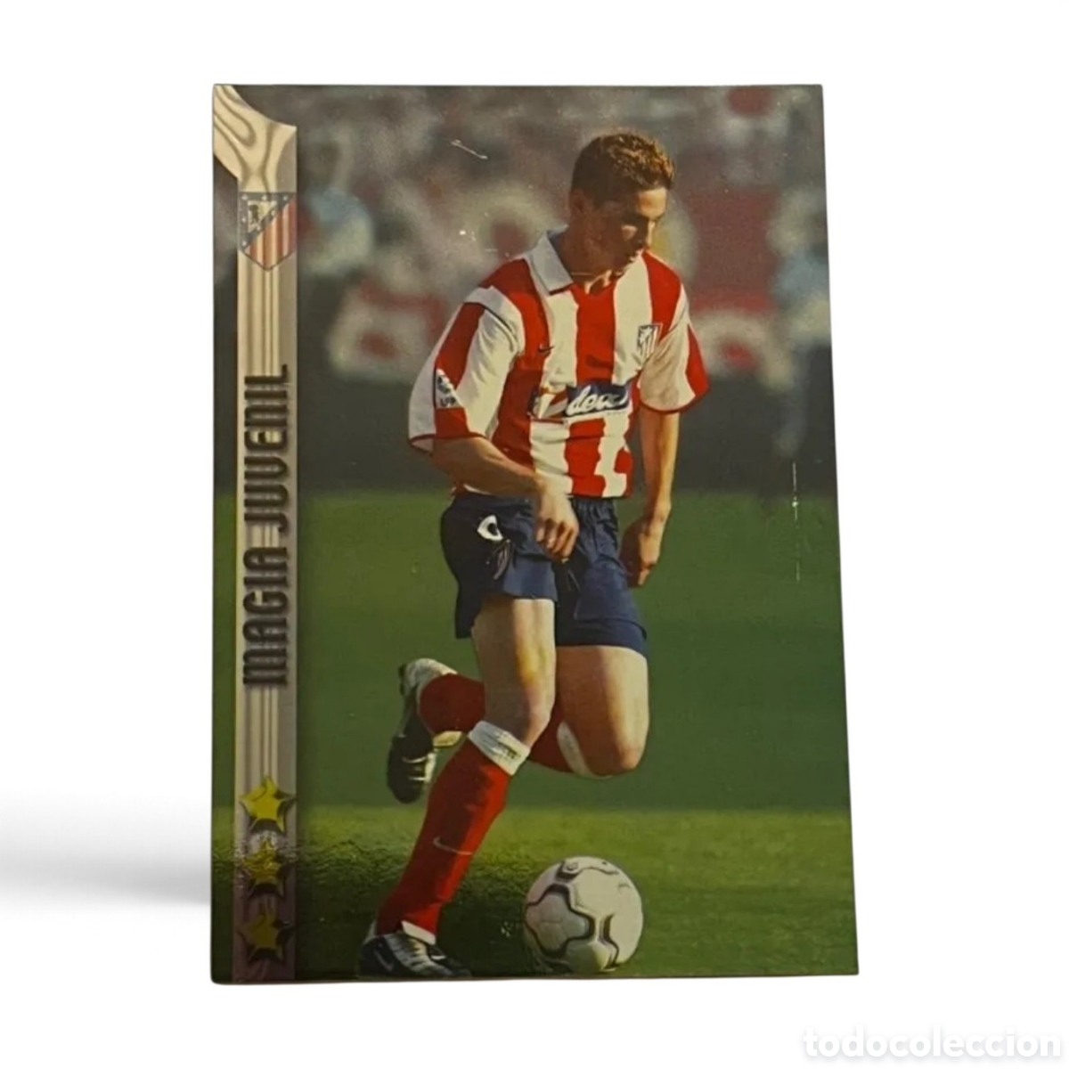 Cromos de f&uacute;tbol: # 485 FERNANDO TORRES (ATLETICO DE MADRID) MAGIA JUVENIL ROOKIE CARD , MUNDICROMO LIGA 2002 2003