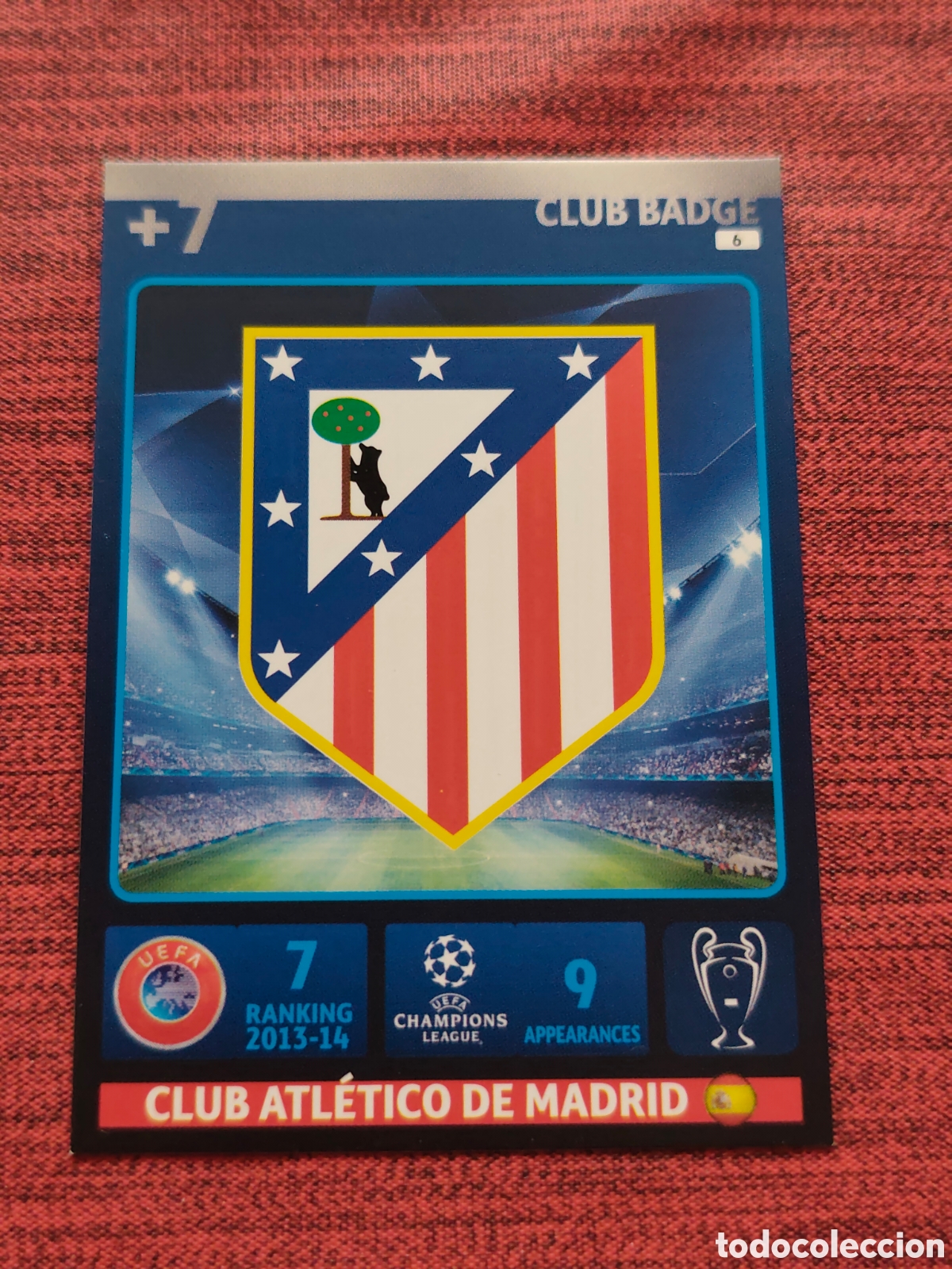 Cromos de f&uacute;tbol: 6 ESCUDO ATL&Eacute;TICO MADRID ADRENALYN XL UEFA CHAMPIONS LEAGUE 2014 2015