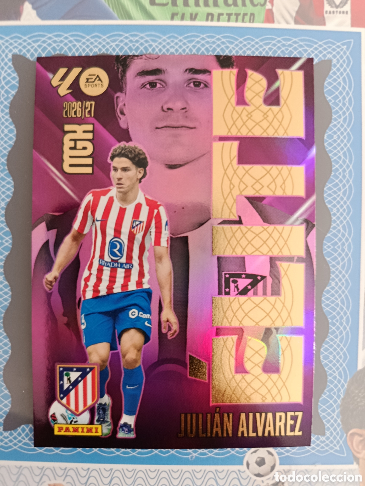 Cromos de f&uacute;tbol: MEGACRACKS 2026 2027 - PANINI - N&ordm; 8 JULI&Aacute;N &Aacute;LVAREZ ATL&Eacute;TICO DE MADRID ELITE