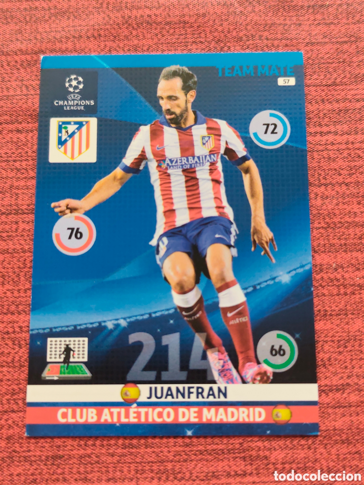 Cromos de f&uacute;tbol: 57 JUANFRAN ATL&Eacute;TICO MADRID ADRENALYN XL UEFA CHAMPIONS LEAGUE 2014 2015