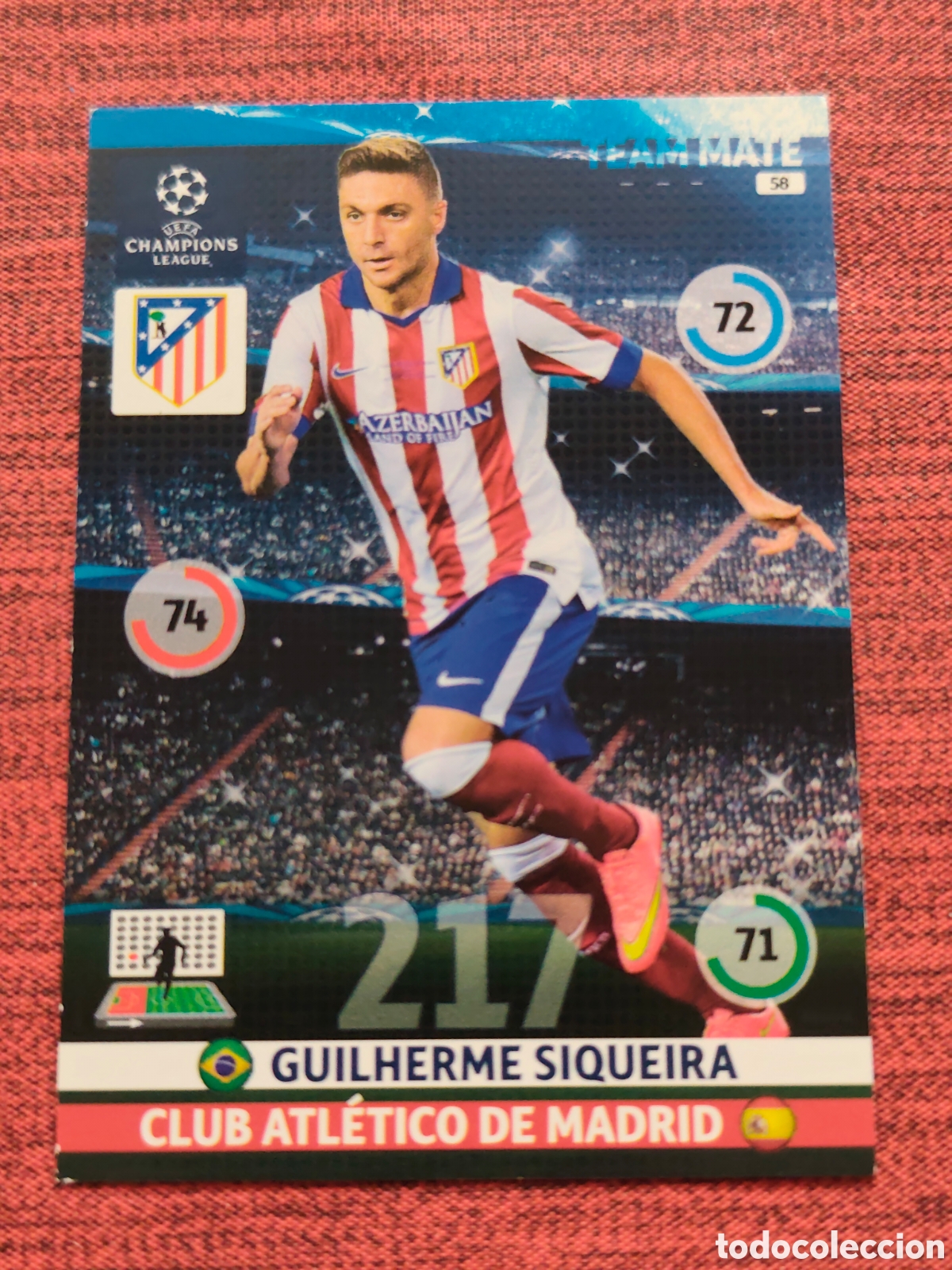 Fu&szlig;ball-Sticker: 58 SIQUEIRA ATL&Eacute;TICO MADRID ADRENALYN XL UEFA CHAMPIONS LEAGUE 2014 2015