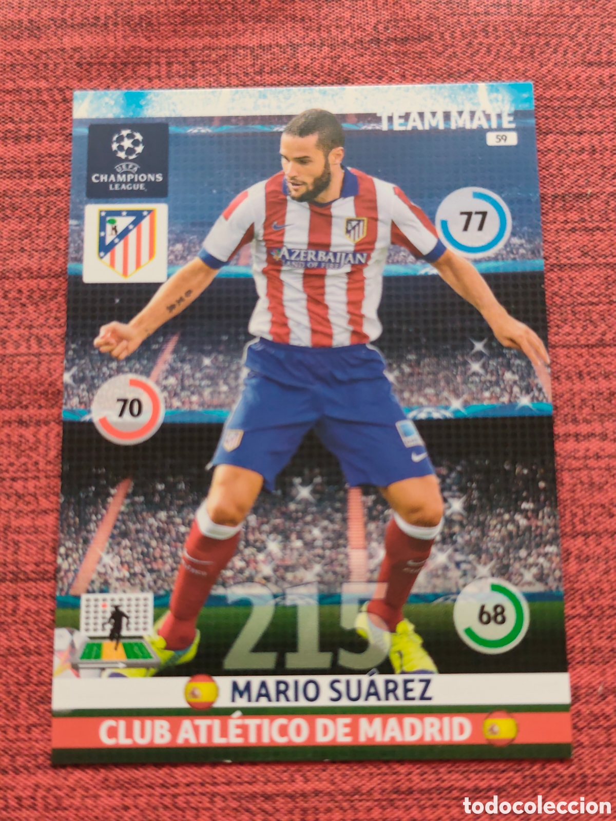 Cromos de f&uacute;tbol: 59 MARIO SU&Aacute;REZ ATL&Eacute;TICO MADRID ADRENALYN XL UEFA CHAMPIONS LEAGUE 2014 2015