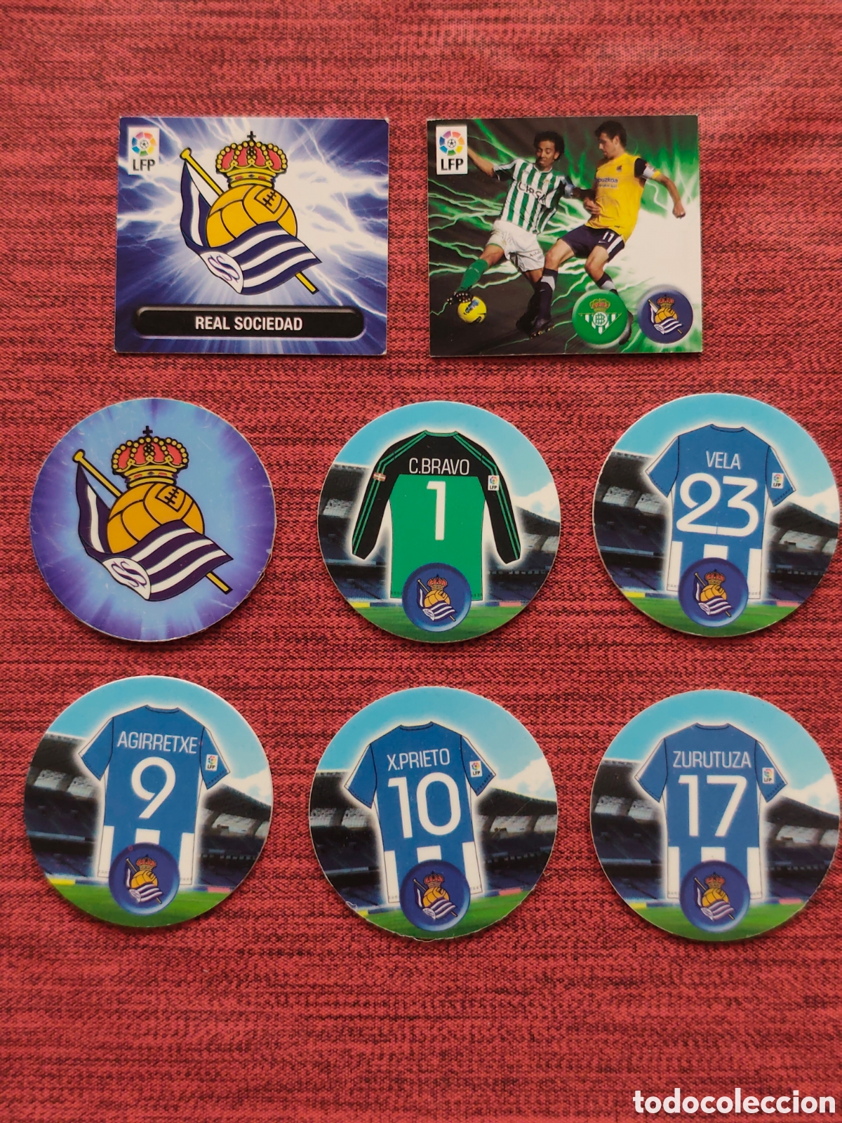 Cromos de f&uacute;tbol: COMPLETO TAZOS/PEGATINAS REAL SOCIEDAD MATUTANO CHEETOS LIGA 2012 2013