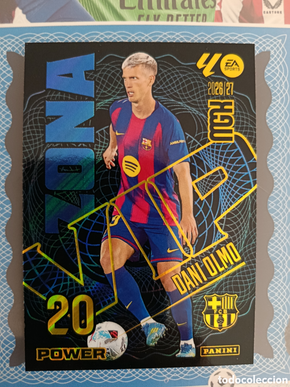 Cromos de f&uacute;tbol: MEGACRACKS 2026 2027 - PANINI - N&ordm; 522P DANI OLMO BARCELONA ZONA VIP POWER
