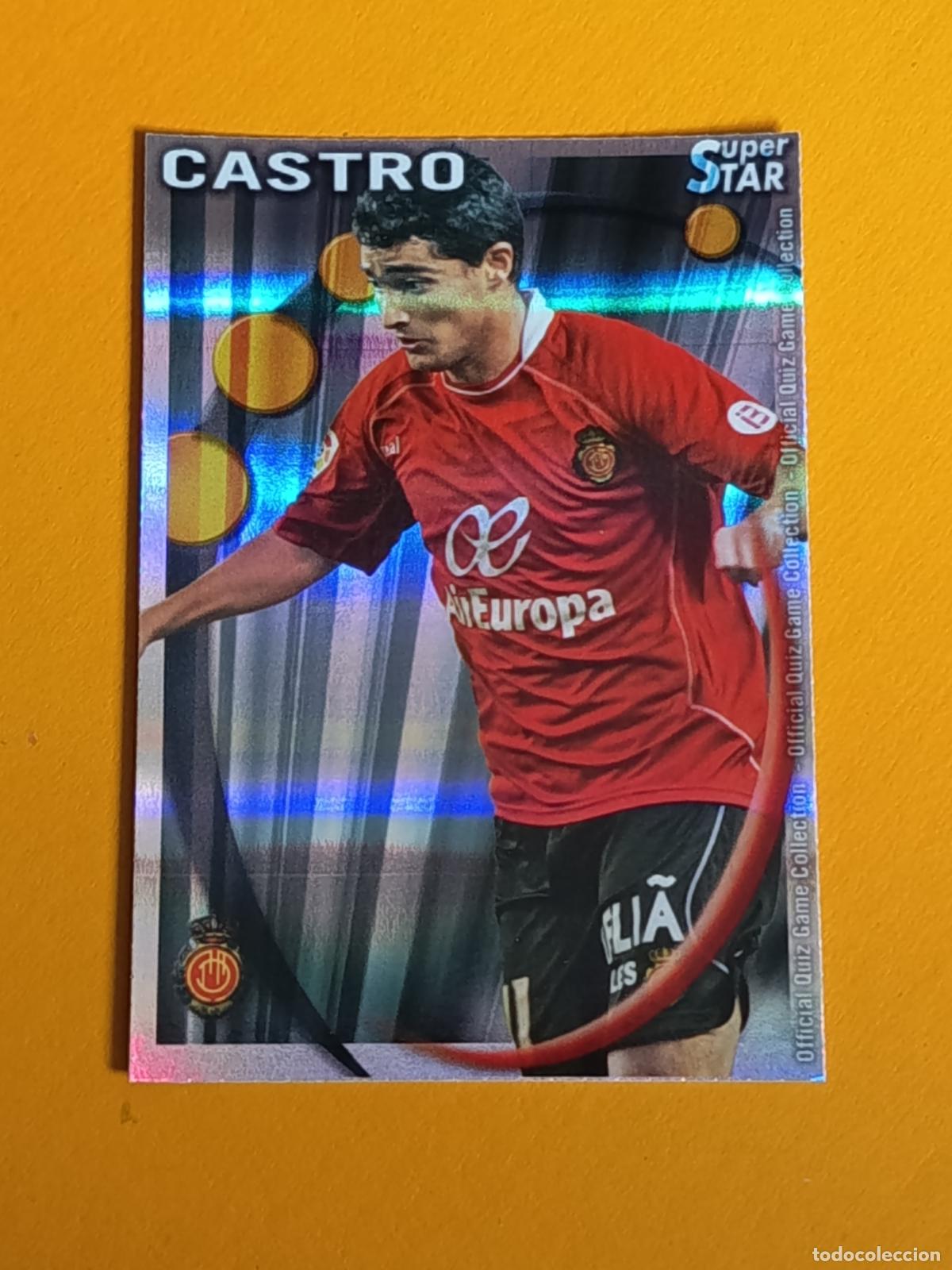 Cromos de f&uacute;tbol: 134 CASTRO. SUPERSTAR BRILLO RAYAS HORIZONTALES. REAL MALLORCA. FICHAS QUIZ LIGA 2011. MUNDICROMO