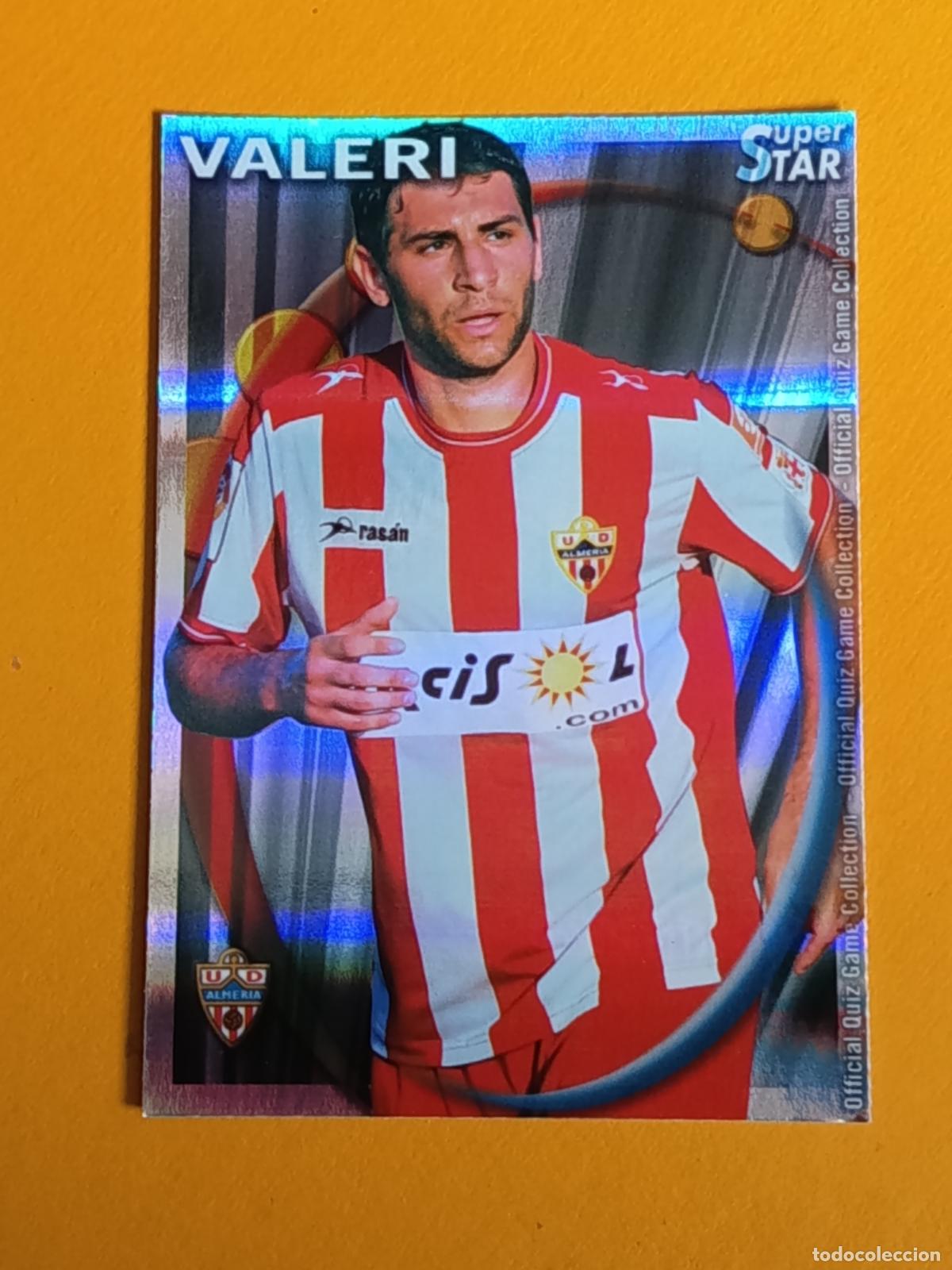 Cromos de f&uacute;tbol: 351 VALERI. SUPERSTAR BRILLO RAYAS HORIZONTALES. U.D ALMER&Igrave;A. FICHAS QUIZ LIGA 2011. MUNDICROMO