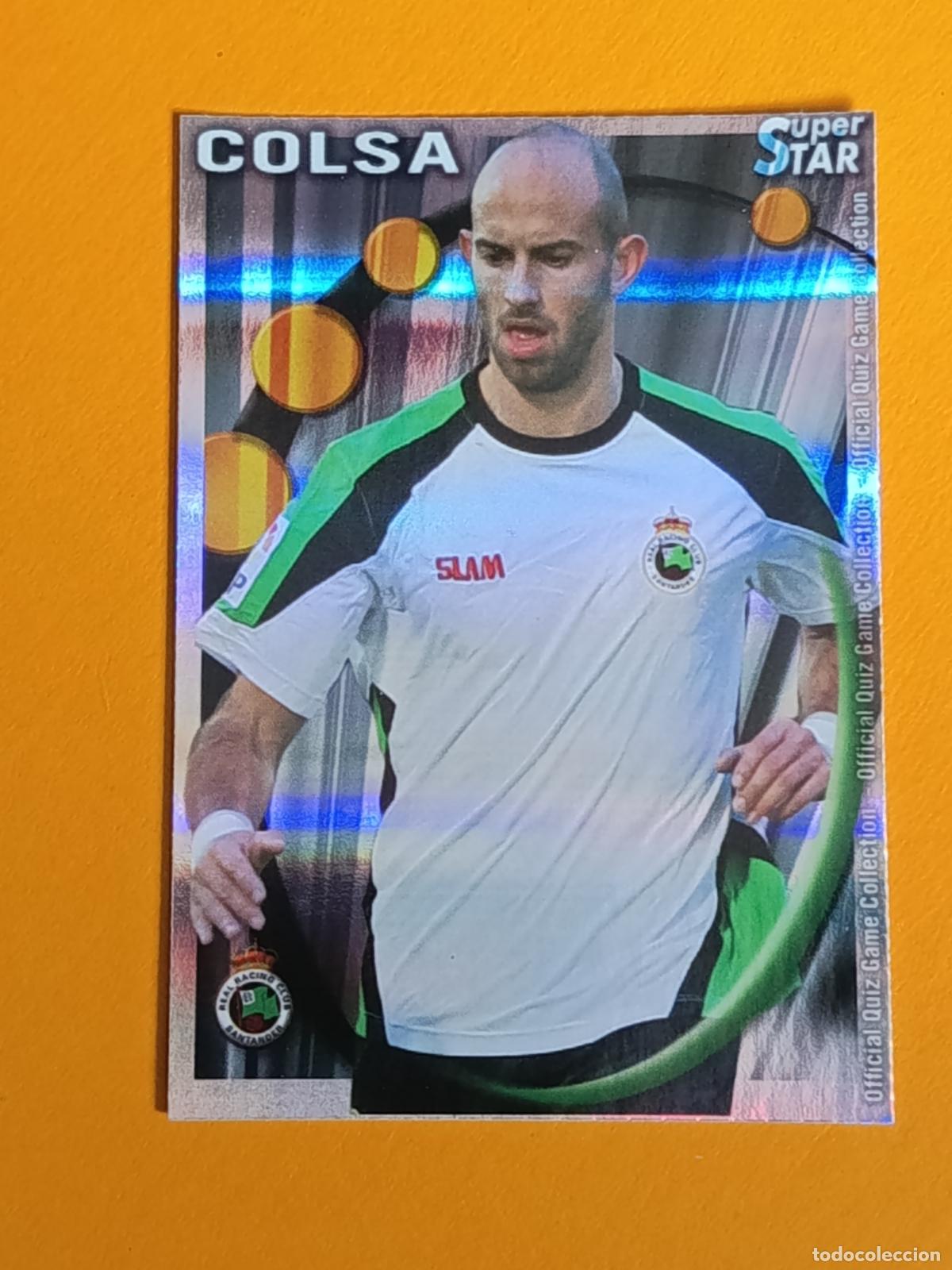 Cromos de f&uacute;tbol: 430 COLSA. SUPERSTAR BRILLO RAYAS HORIZONTALES. RACING DE SANT. FICHAS QUIZ LIGA 2011. MUNDICROMO
