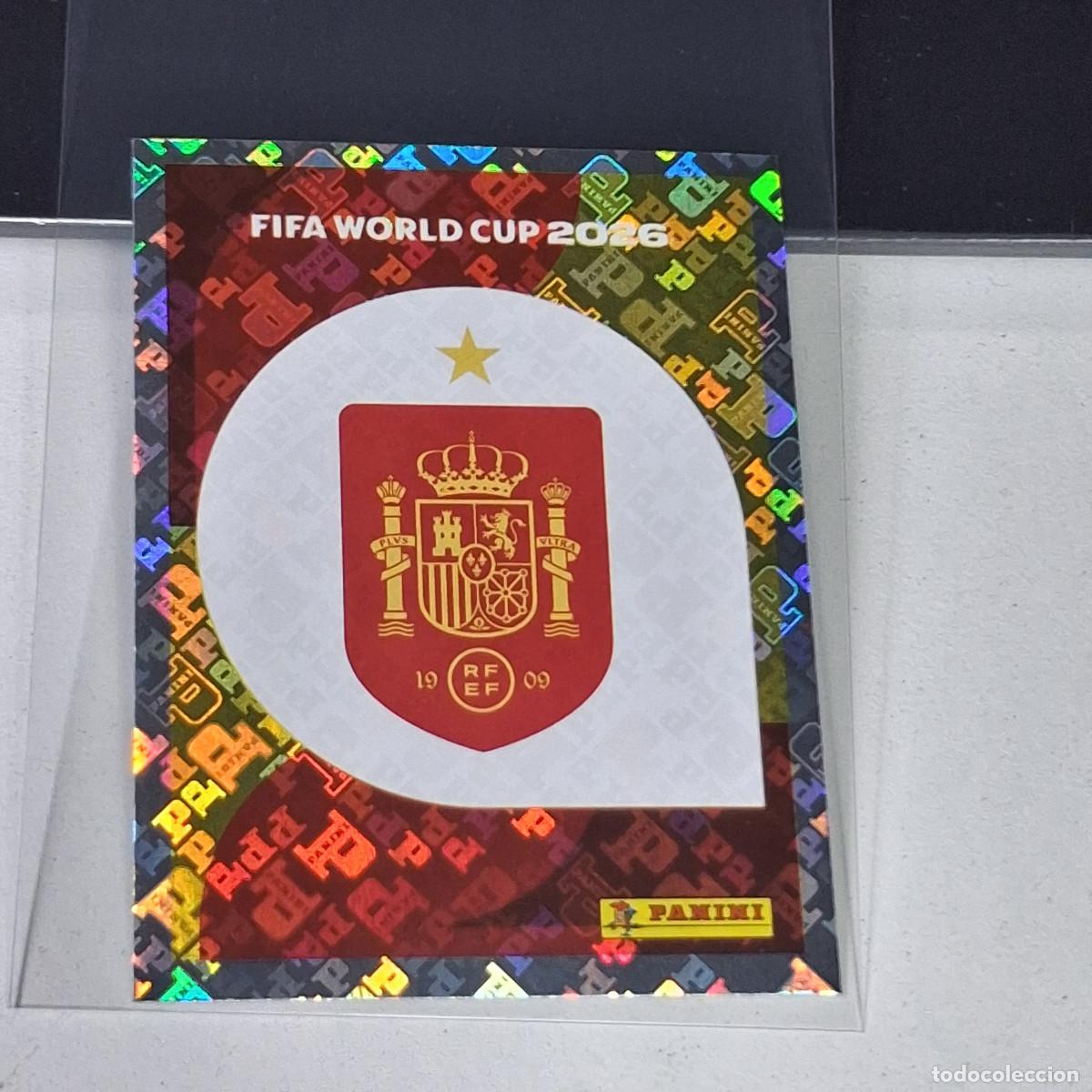 Cromos de f&uacute;tbol: B68 ESP 1 ESP1 LOGO BADGE SPAIN ESCUDO ESPA&Ntilde;A MUNDIAL FIFA WORLD CUP 2026 STICKER PANINI