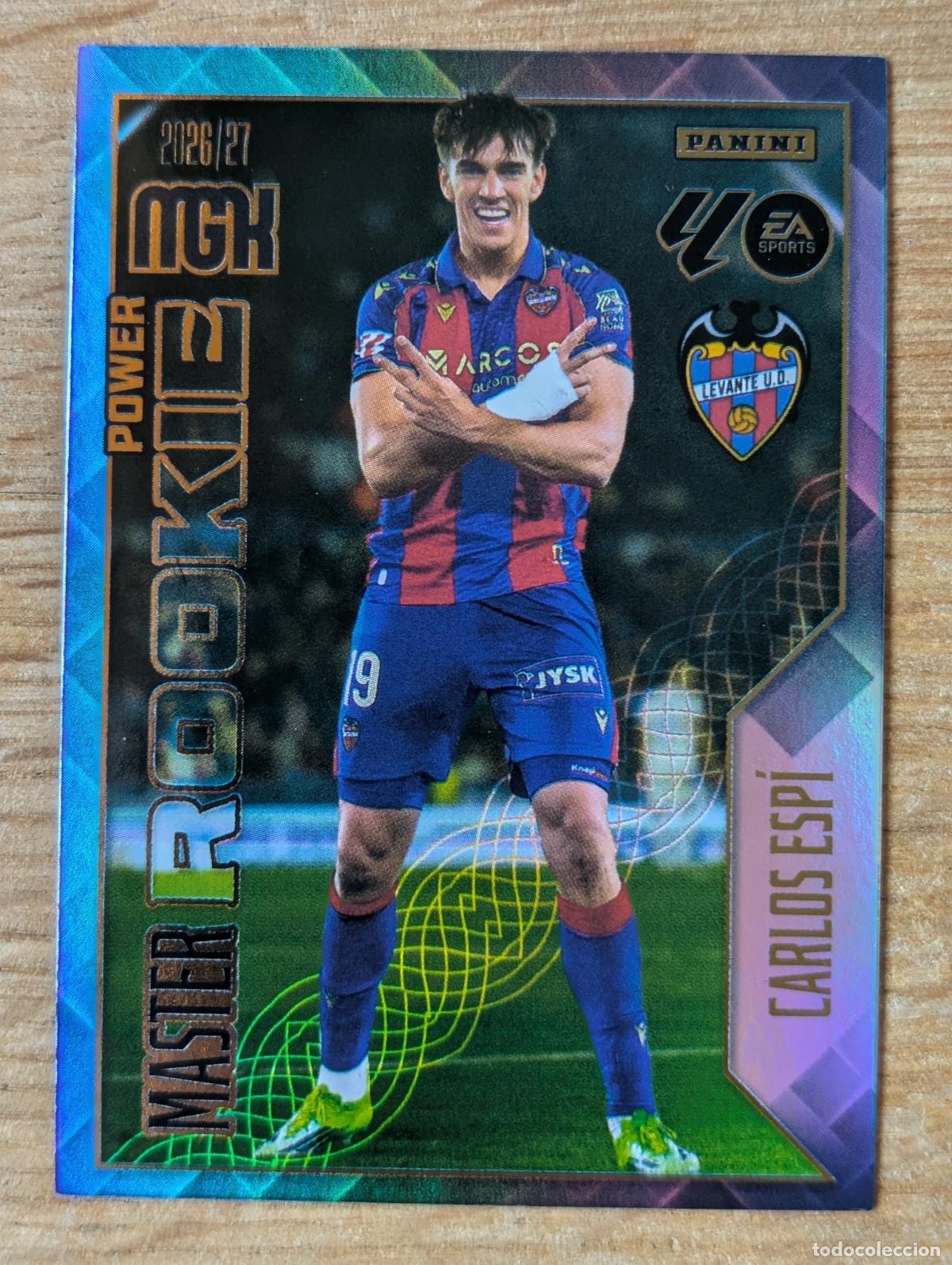 Cromos de f&uacute;tbol: PANINI MEGACRACKS 26/27 2026/2027 #408P CARLOS ESPI (LEVANTE U.D.) MASTER ROOKIE POWER