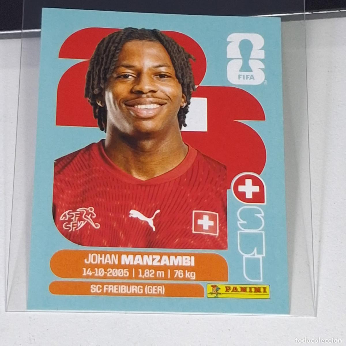 Cromos de f&uacute;tbol: B69 SUI 15 SUI15 JOHAN MANZAMBI SUIZA SUI SWITZERLAND MUNDIAL FIFA WORLD CUP 2026 STICKER PANINI