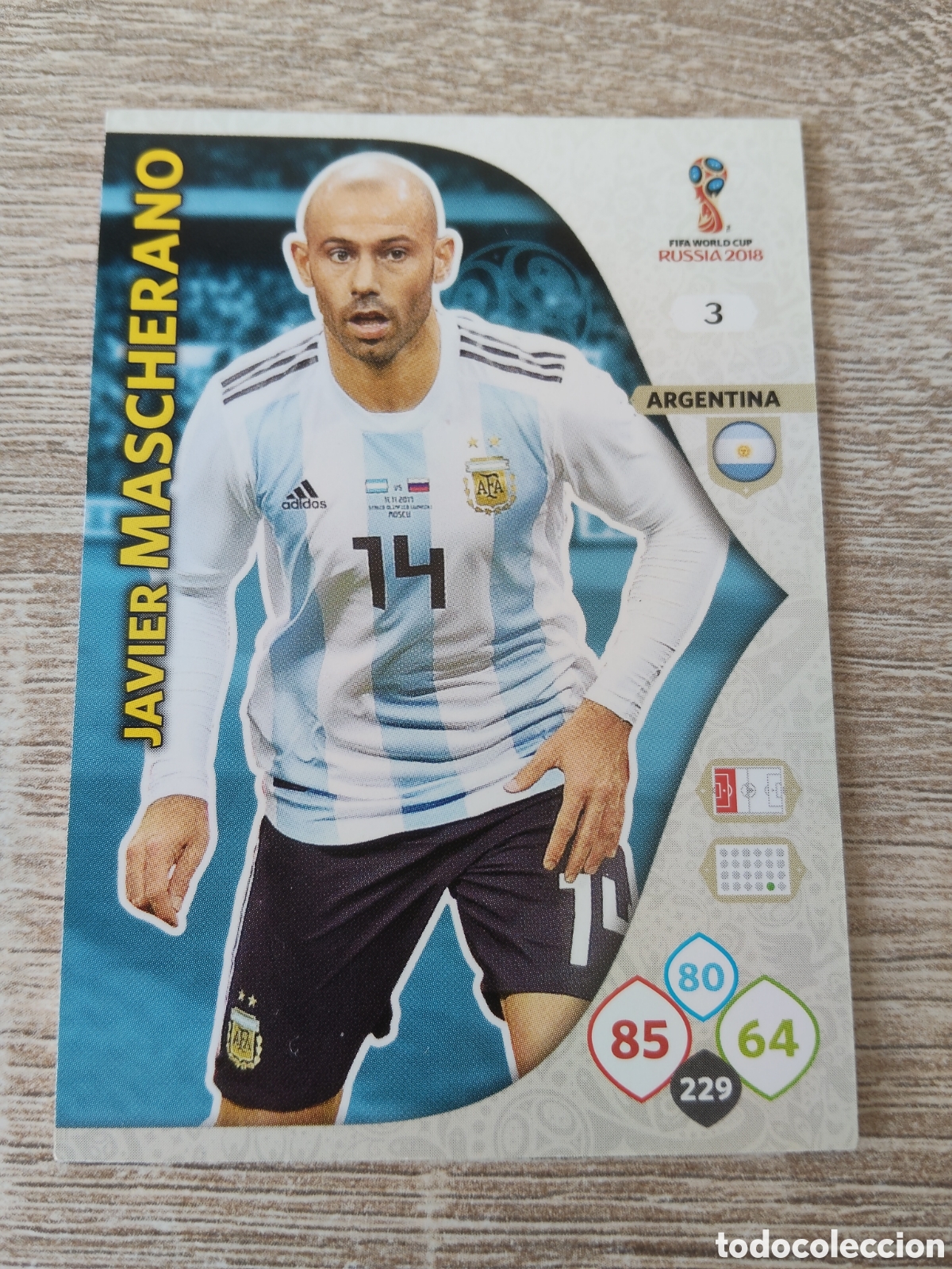 Cromos de f&uacute;tbol: Panini mundial Rusia 2018 3 Javier Mascherano Argentina